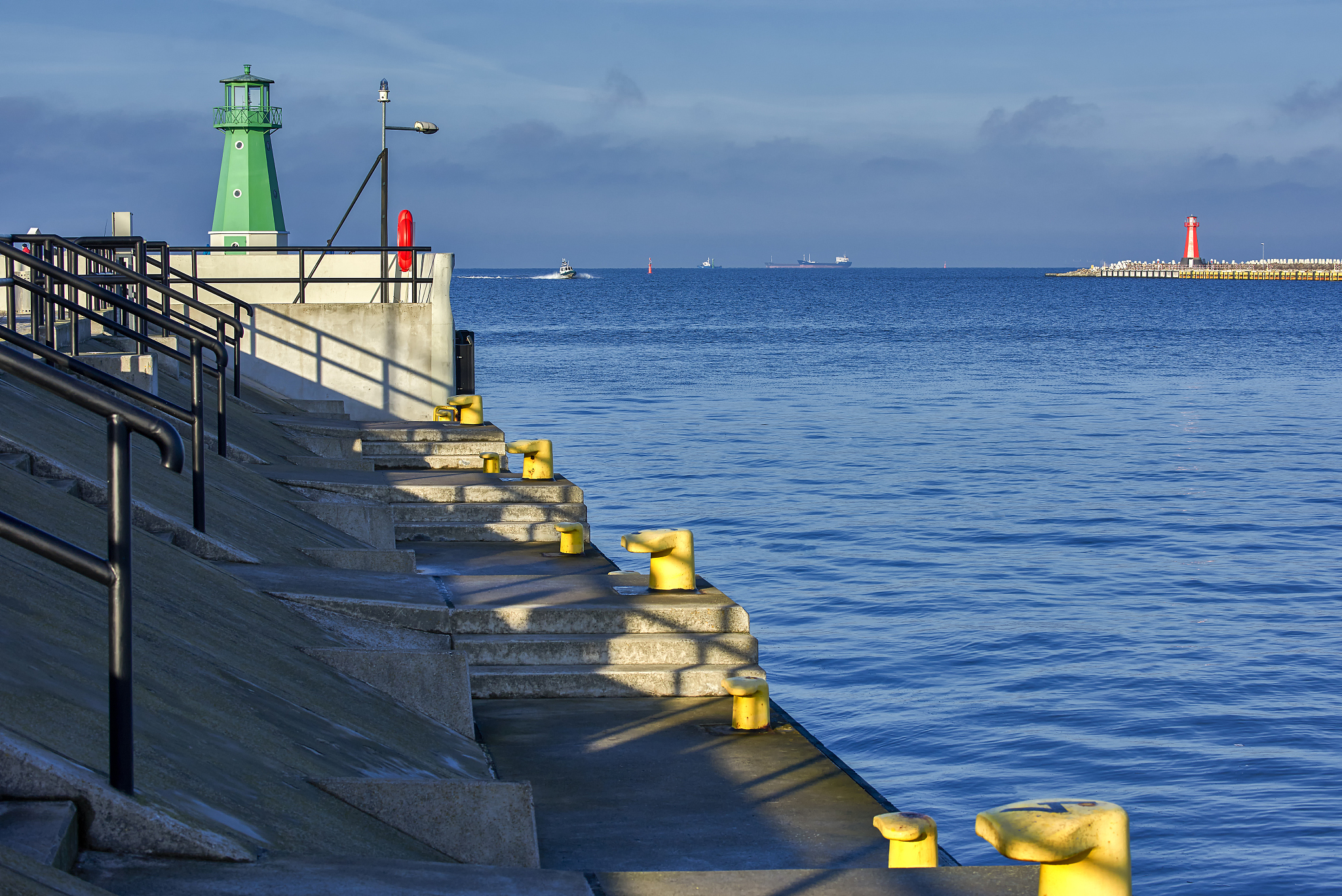 industrial view of the gdansk harbor , poland.