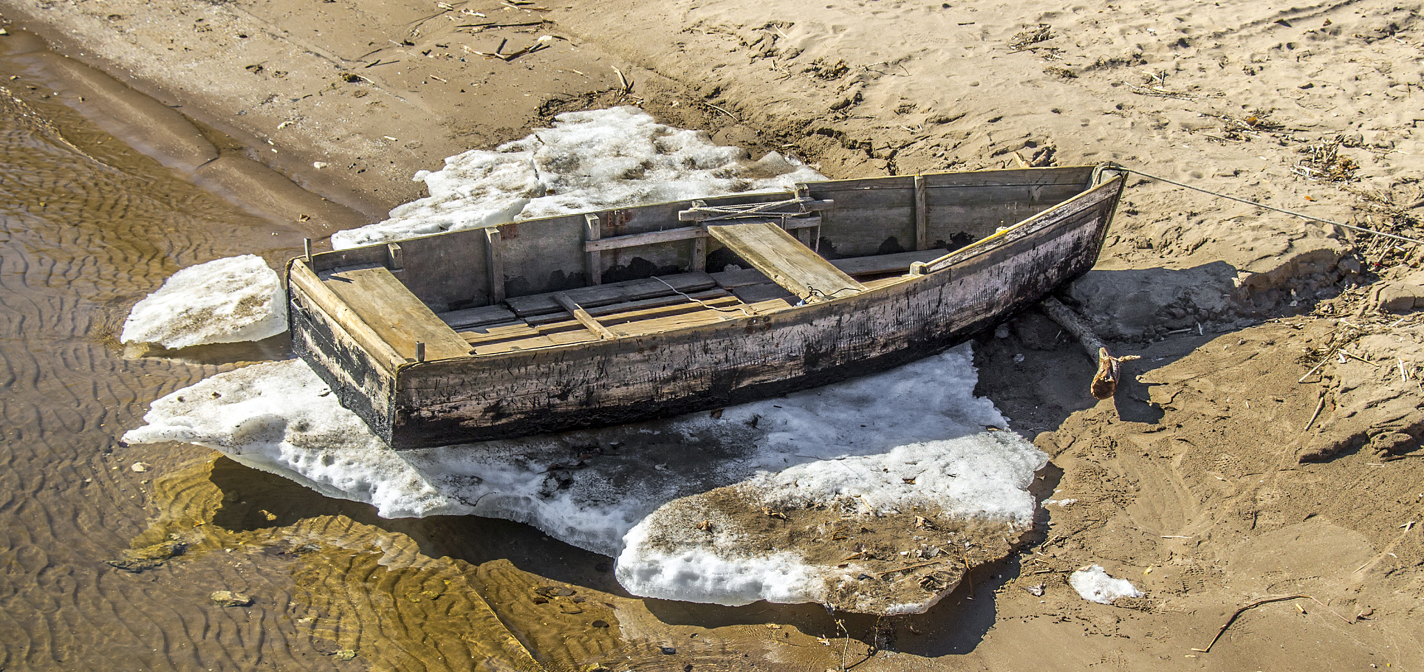 old boat on the beach