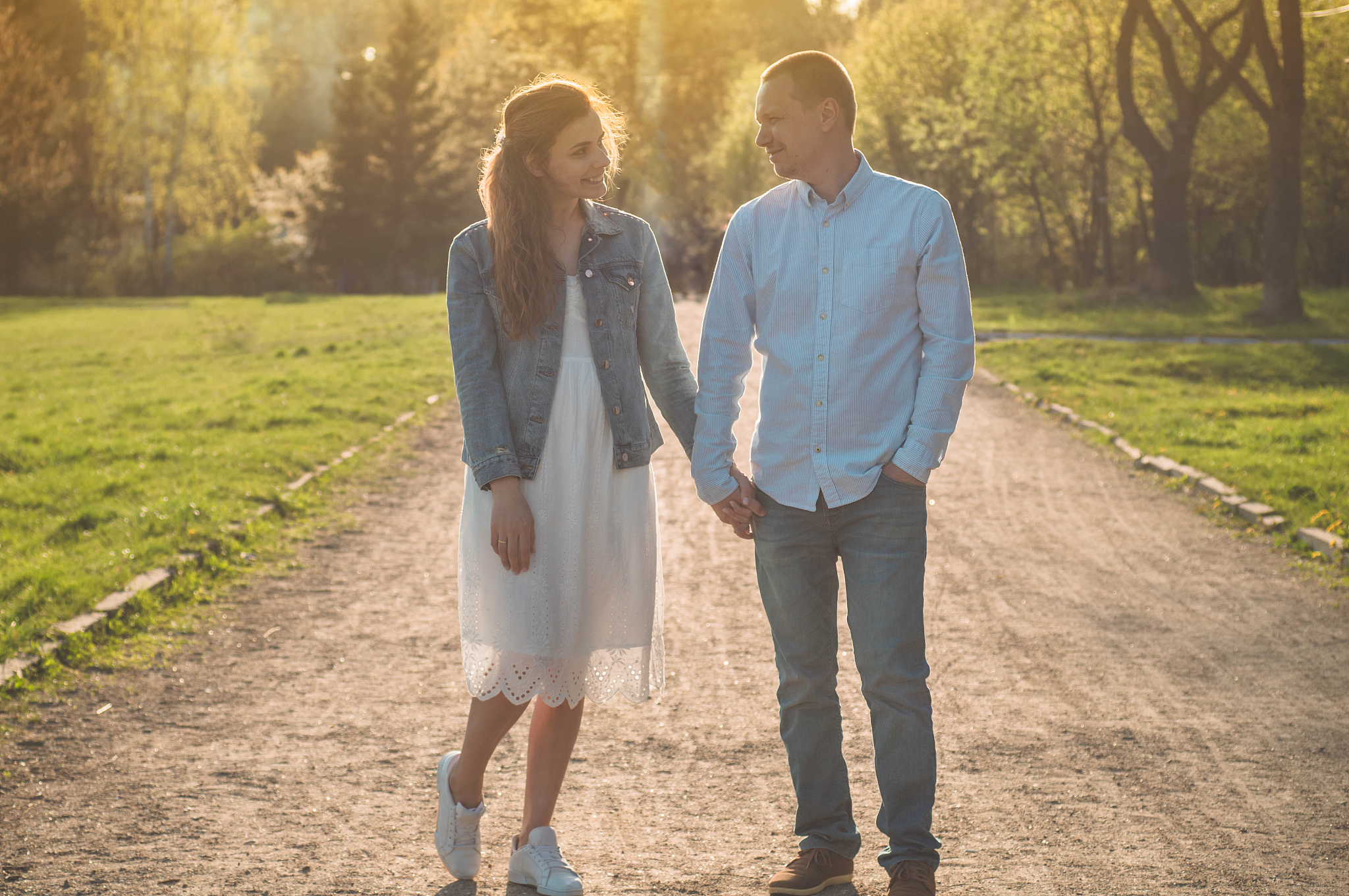 a young couple spends time together outdoors