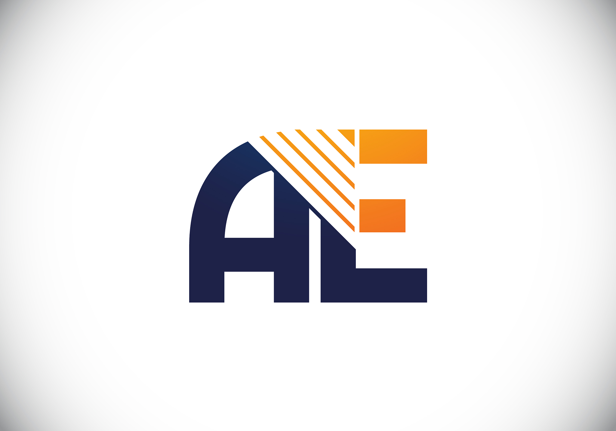 initial monogram letter a e logo design template