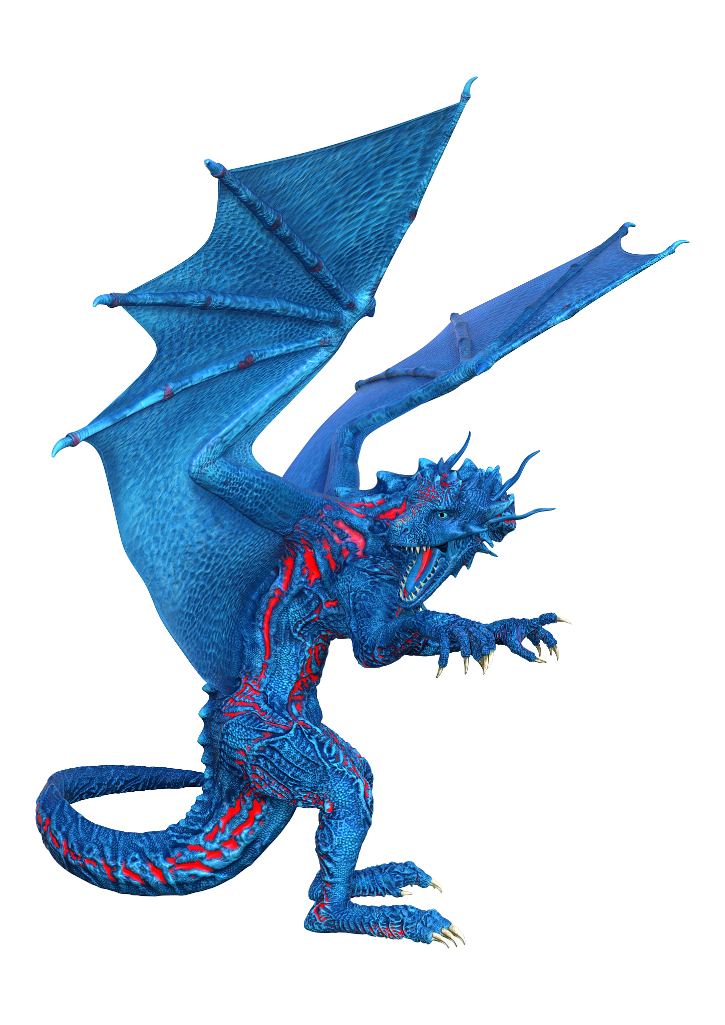 3d illustration fantasy dragon on white