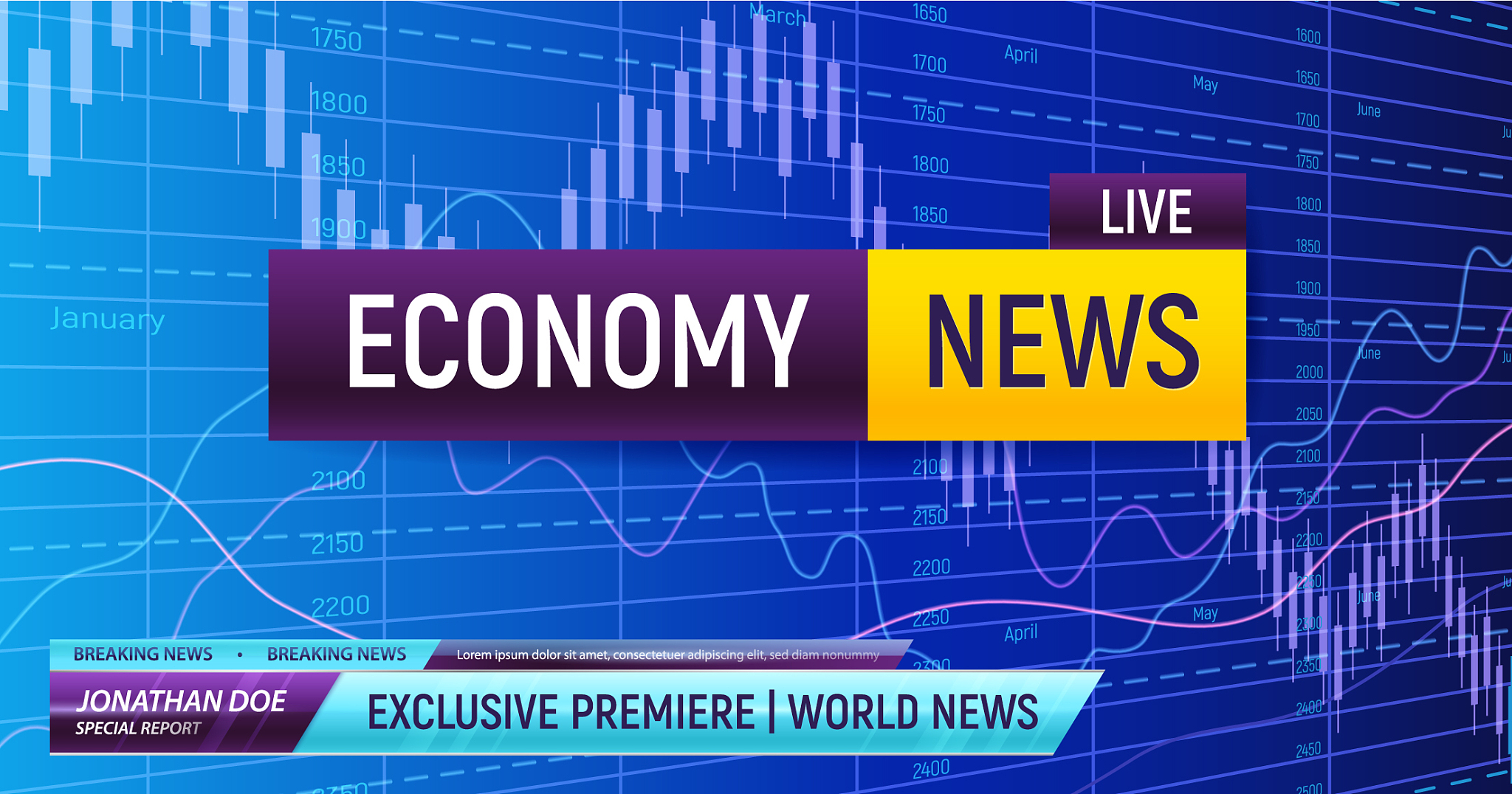 economy news screen background