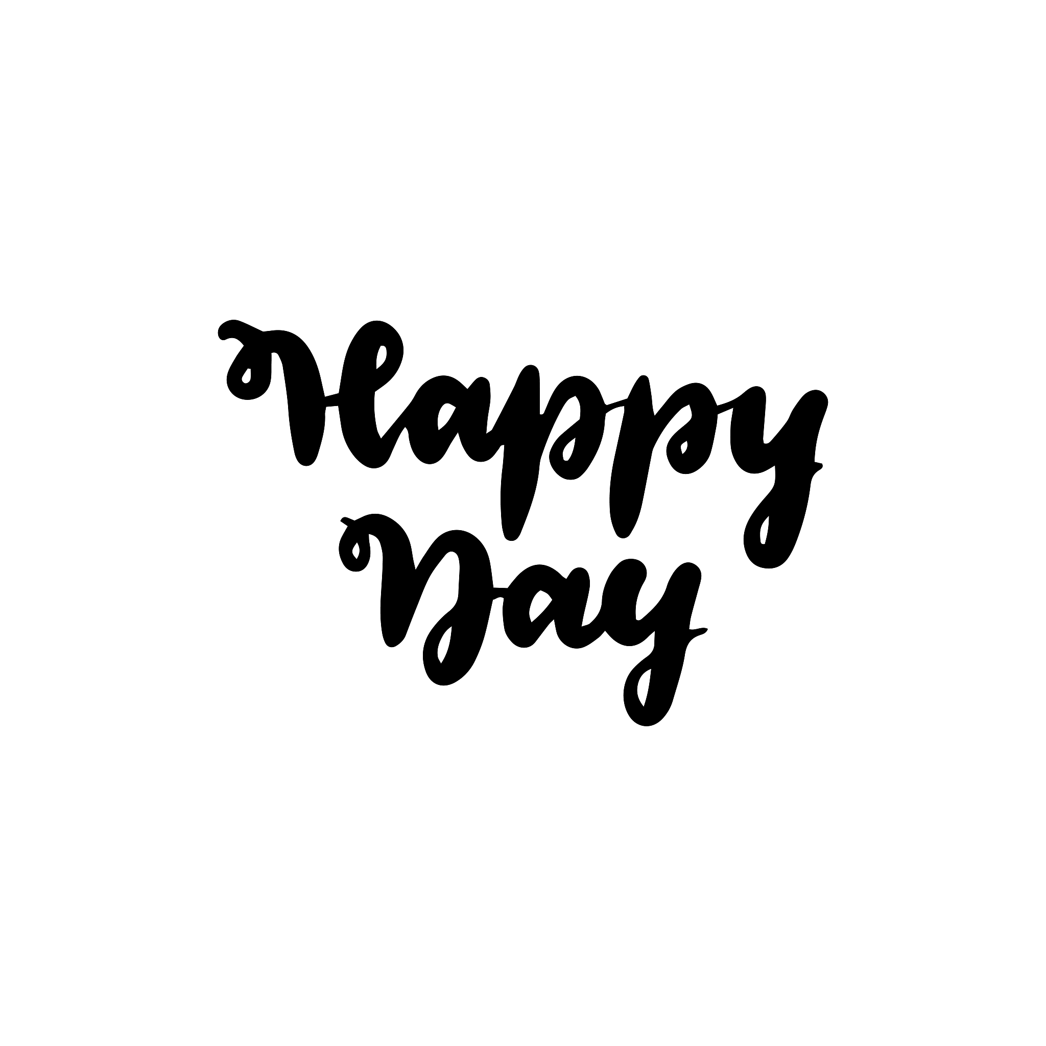 happy day handwritten lettering