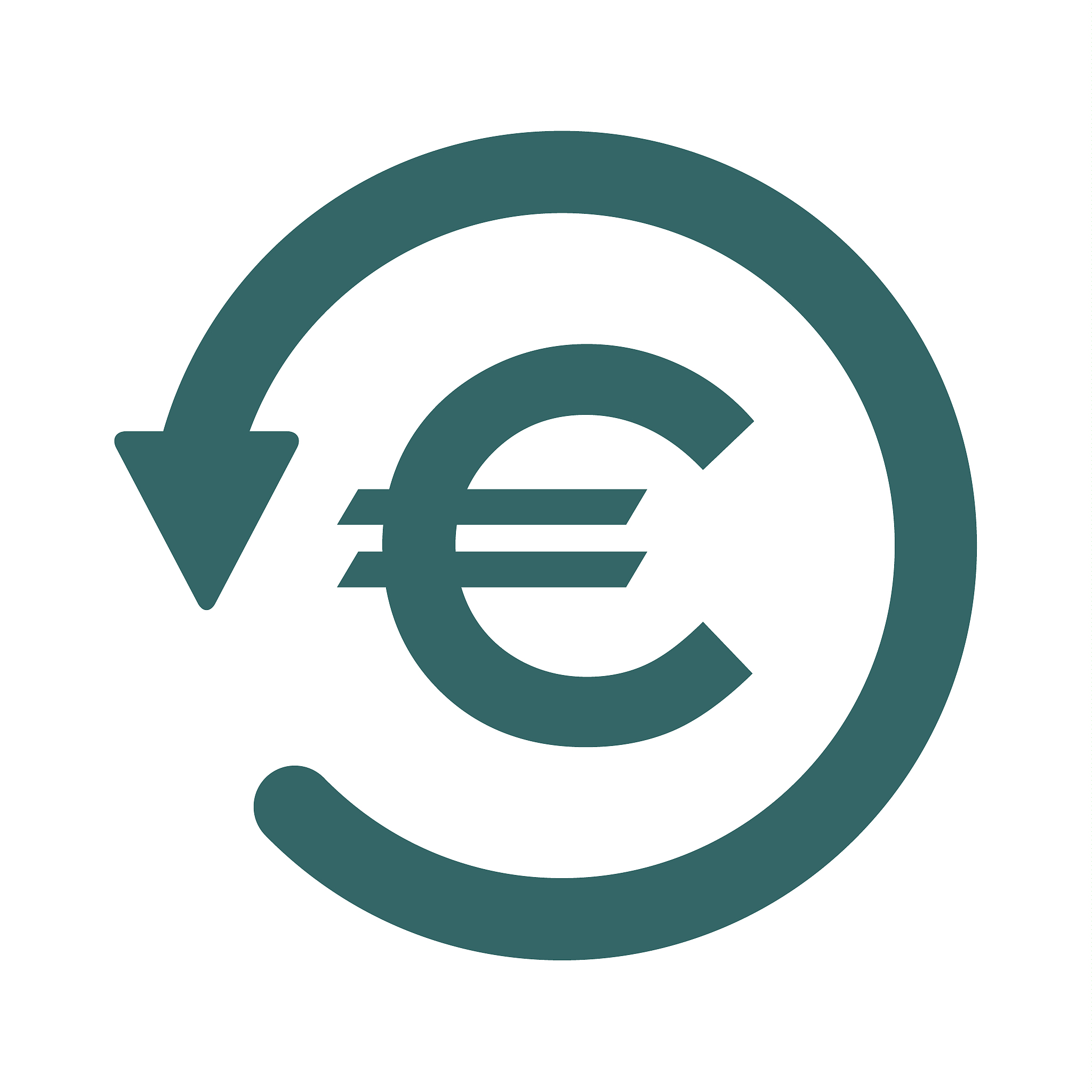 chargeback icon symbol, return money isolated on white backgroun