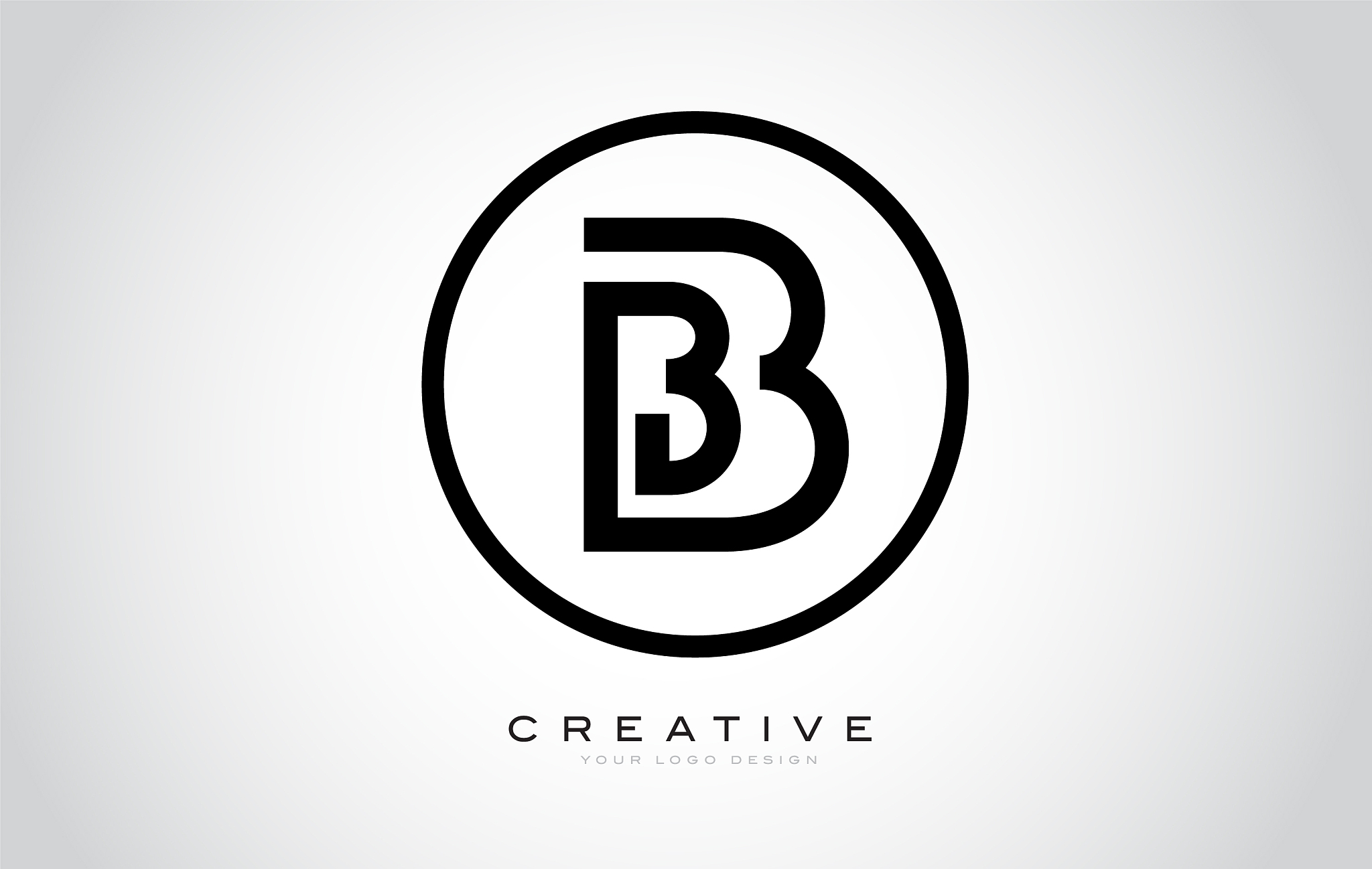 b letter monogram logo design modern b icon with