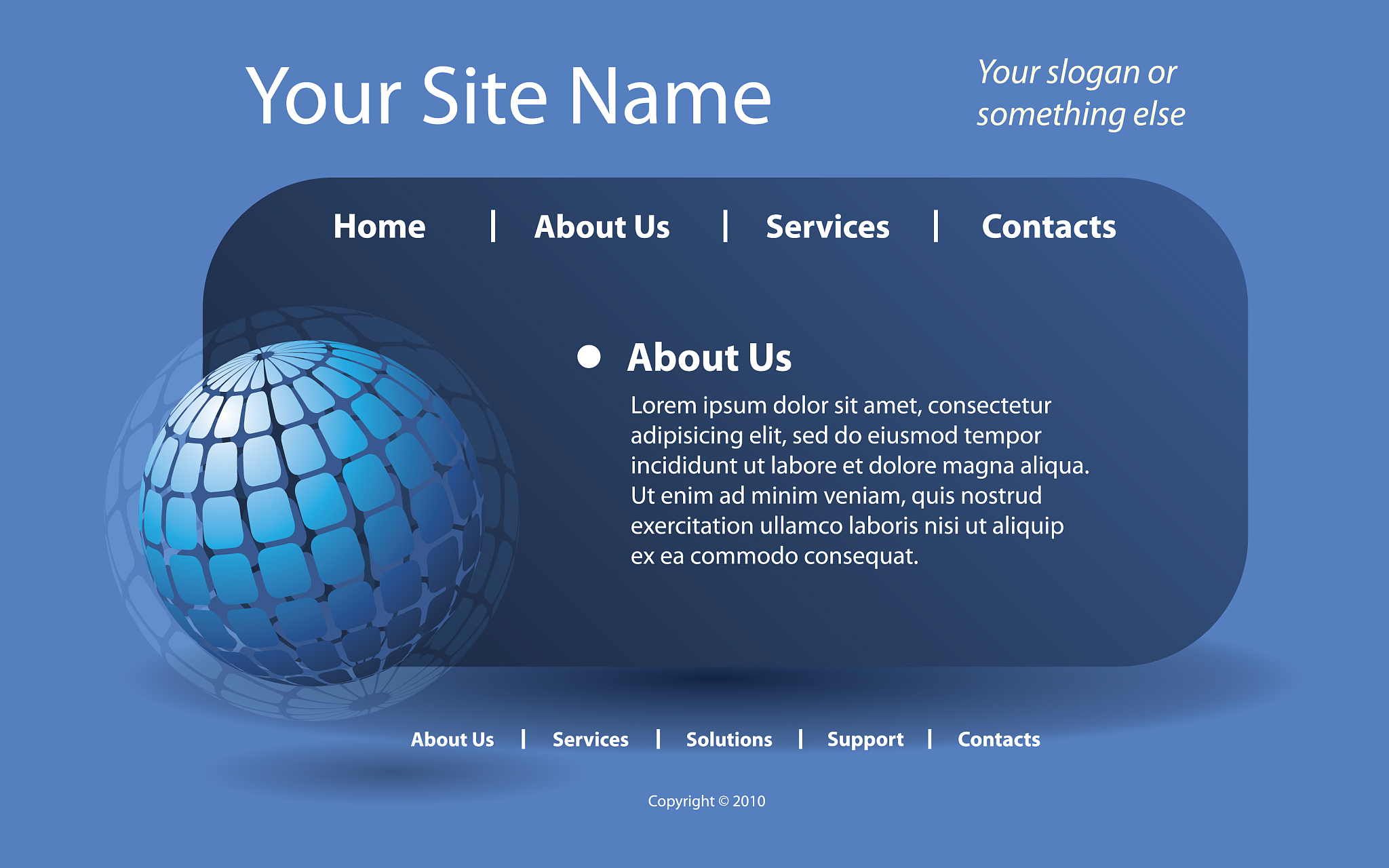 one page website template
