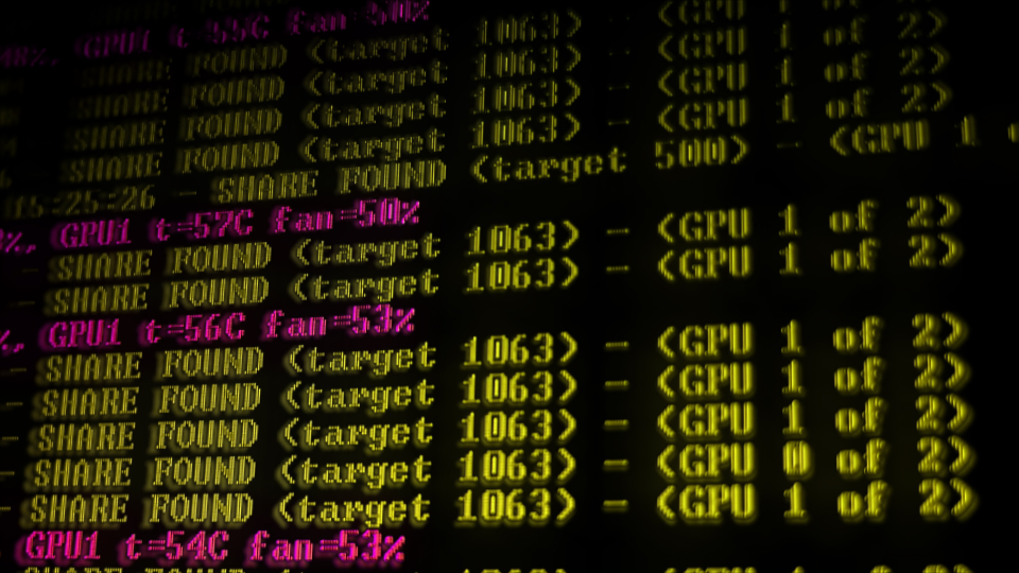 mining cryptocurrency process program on display pc. using softw