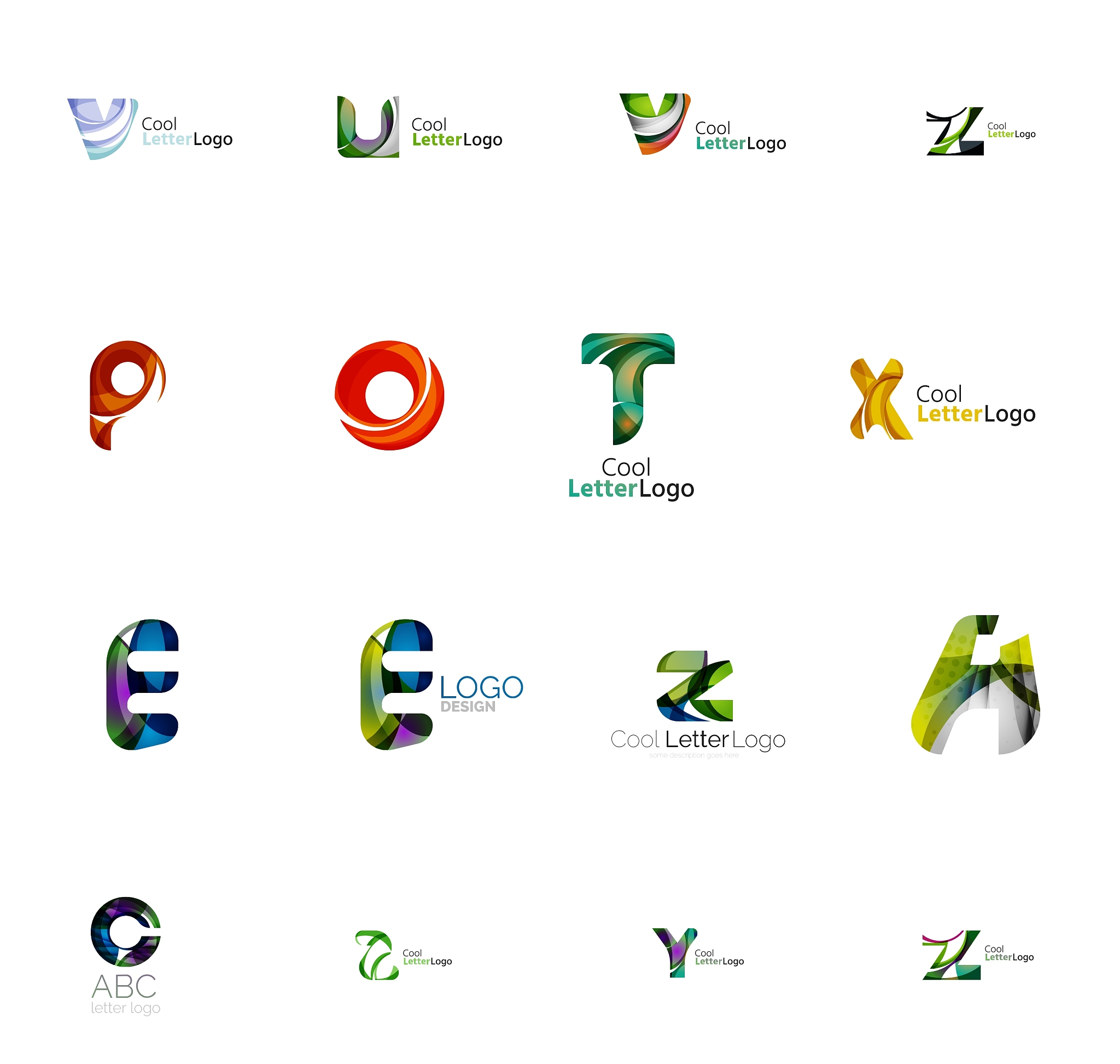 set of universal company logo ideas business icon