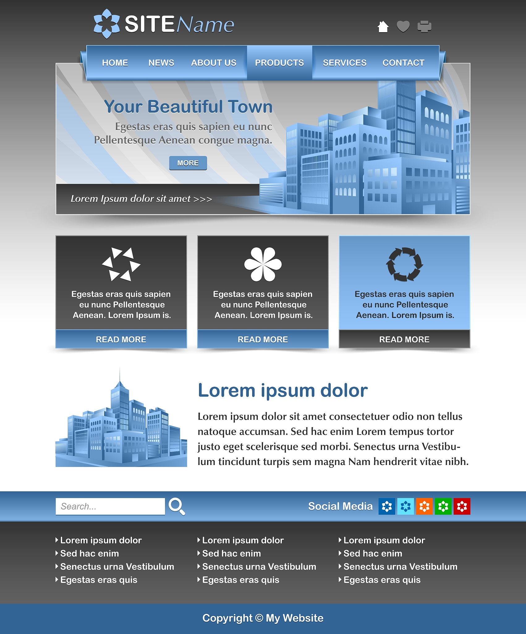 website template layout