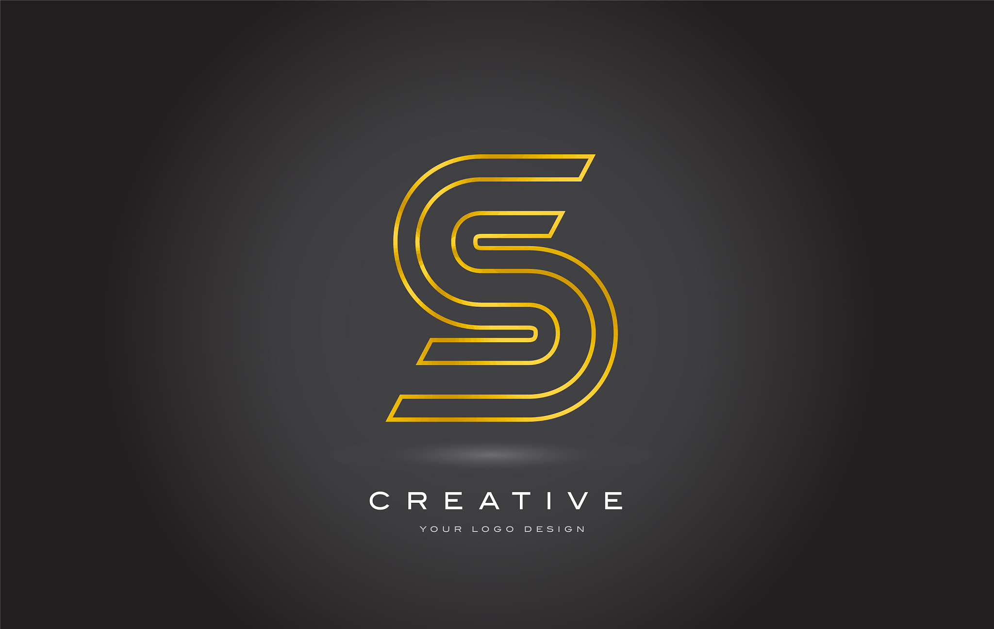 s gold letter monogram logo design modern s
