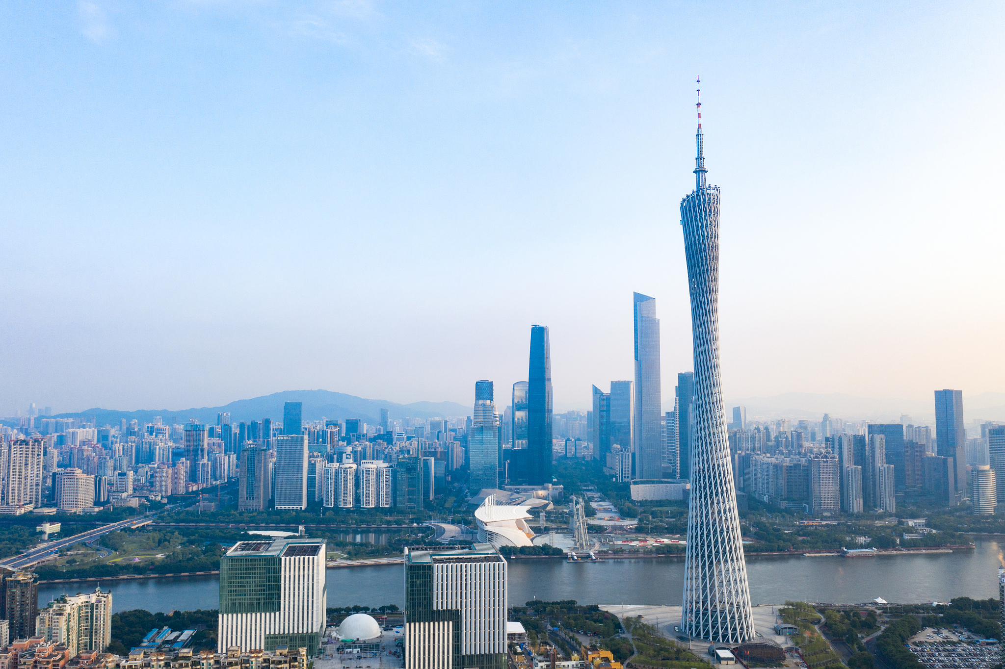 航拍广州城市风光