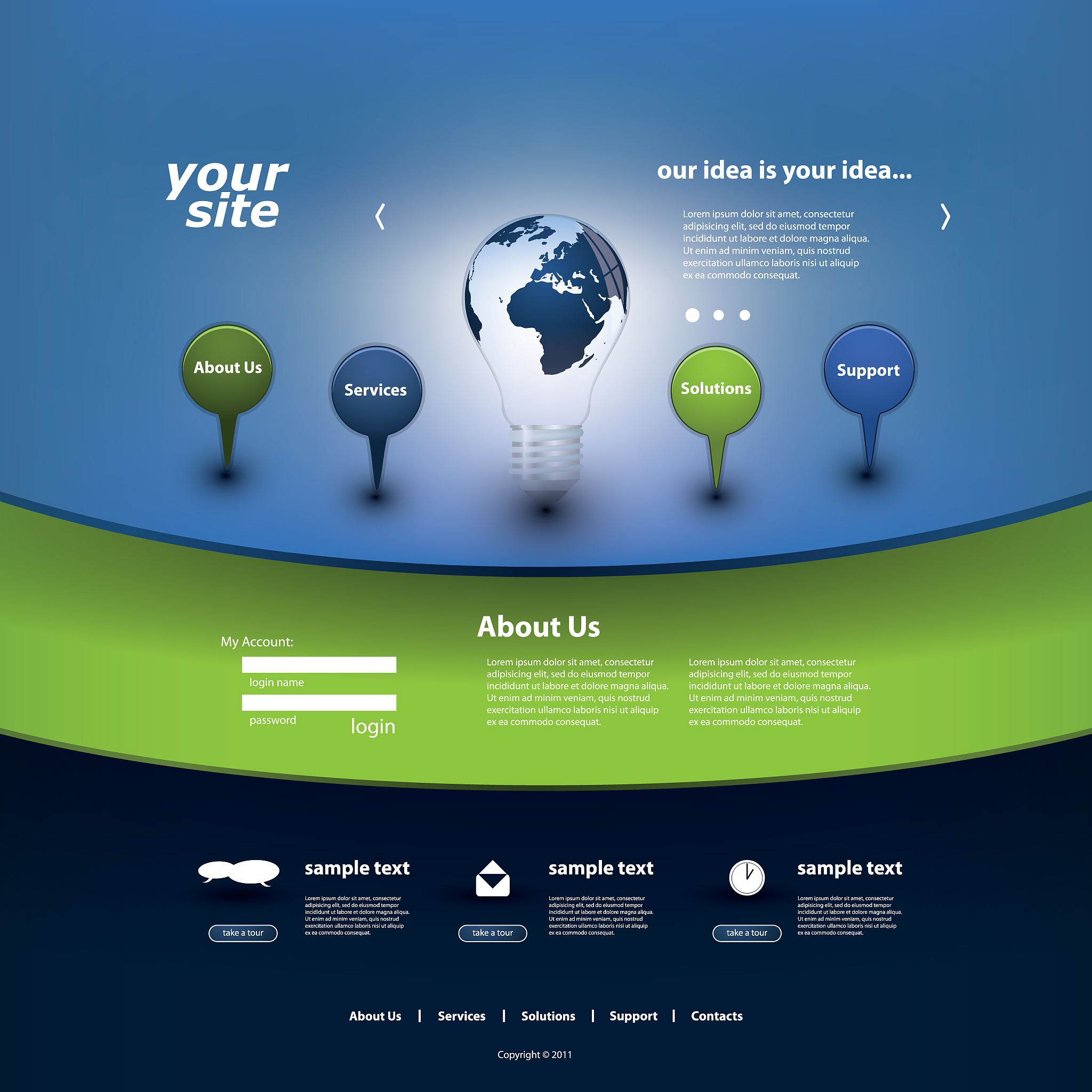 one page website template