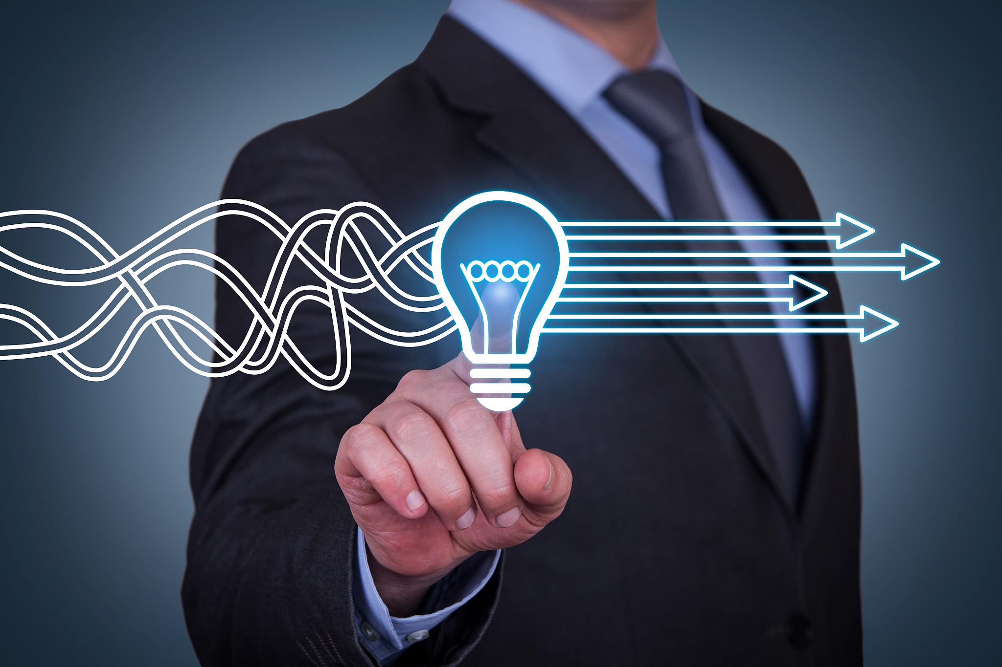 innovative idea solution concepts on touch screen