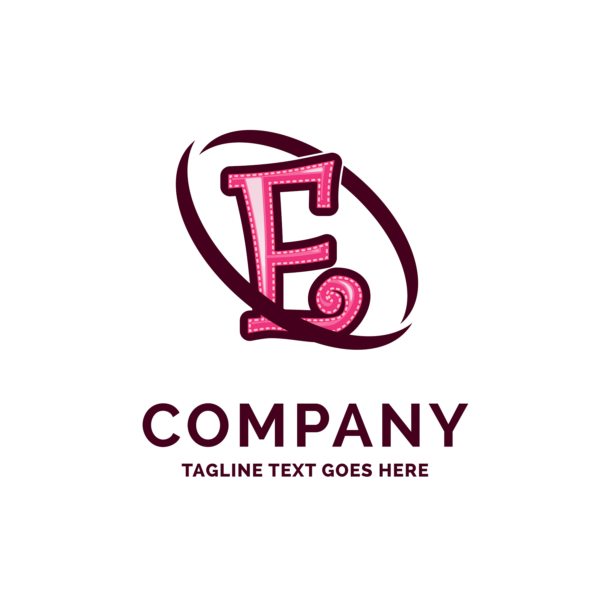 e company name design pink beautity logo design