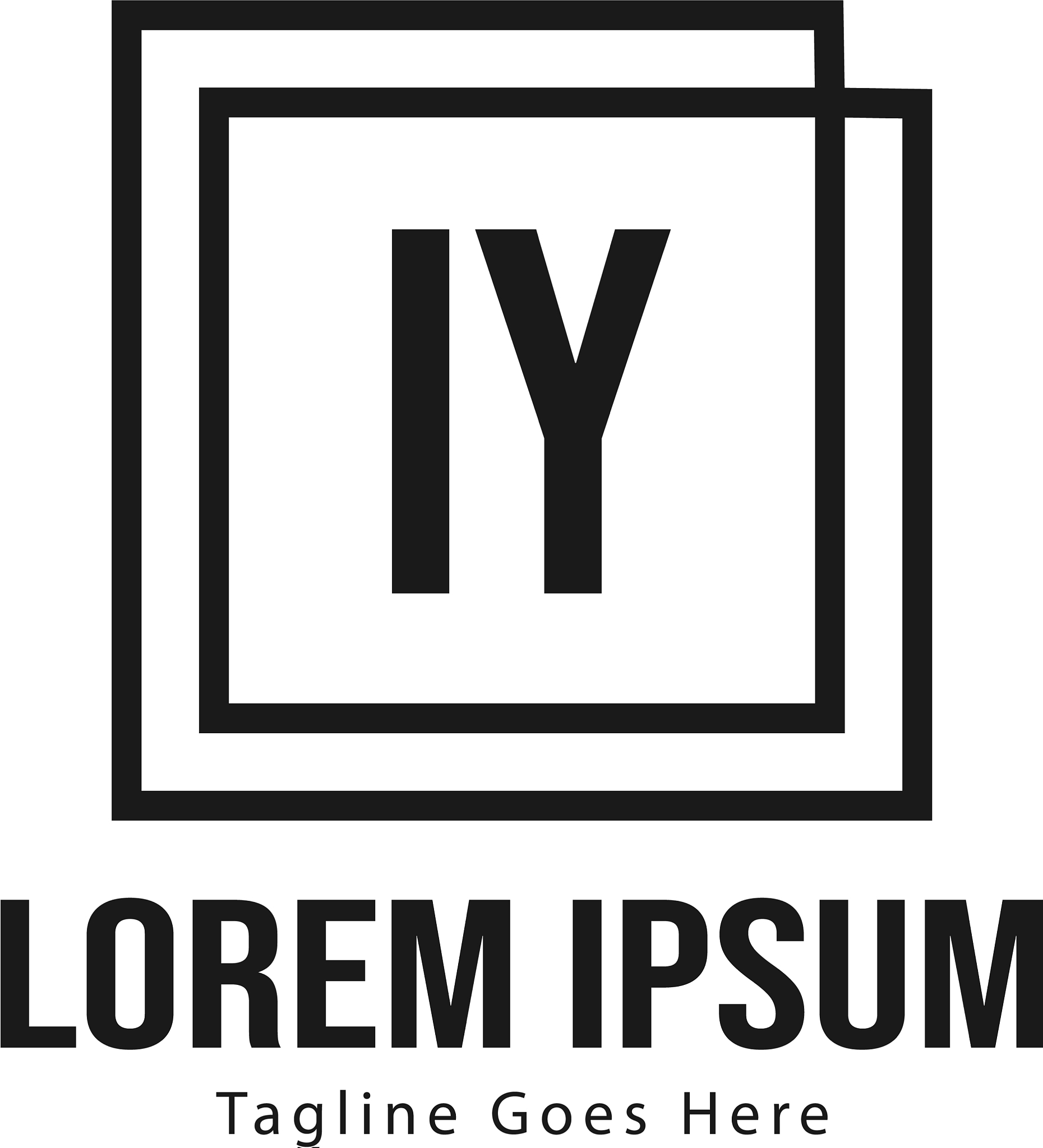 initial iy logo template with modern frame