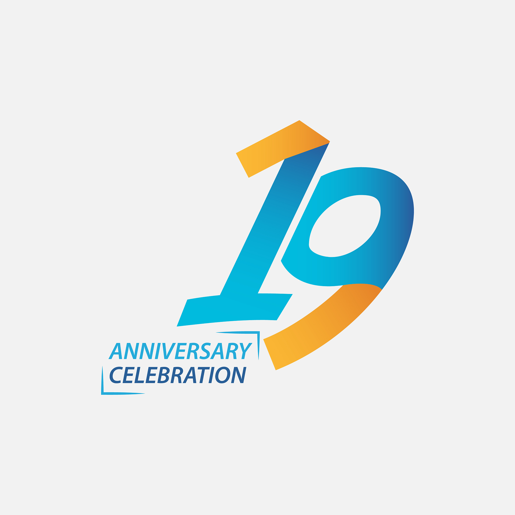 19 year anniversary celebration template design