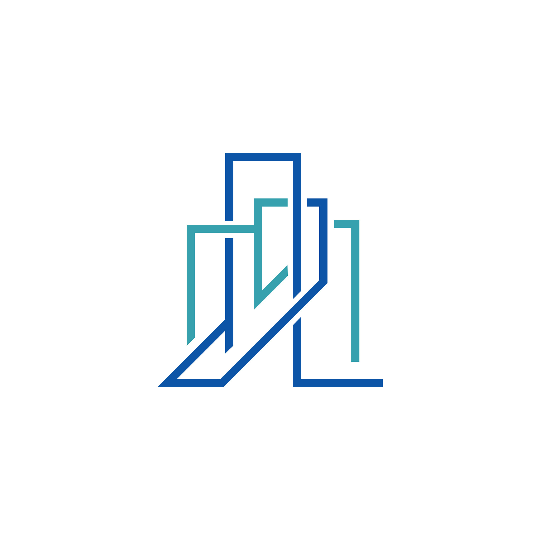 abstract office building skyscraper line modern business logo