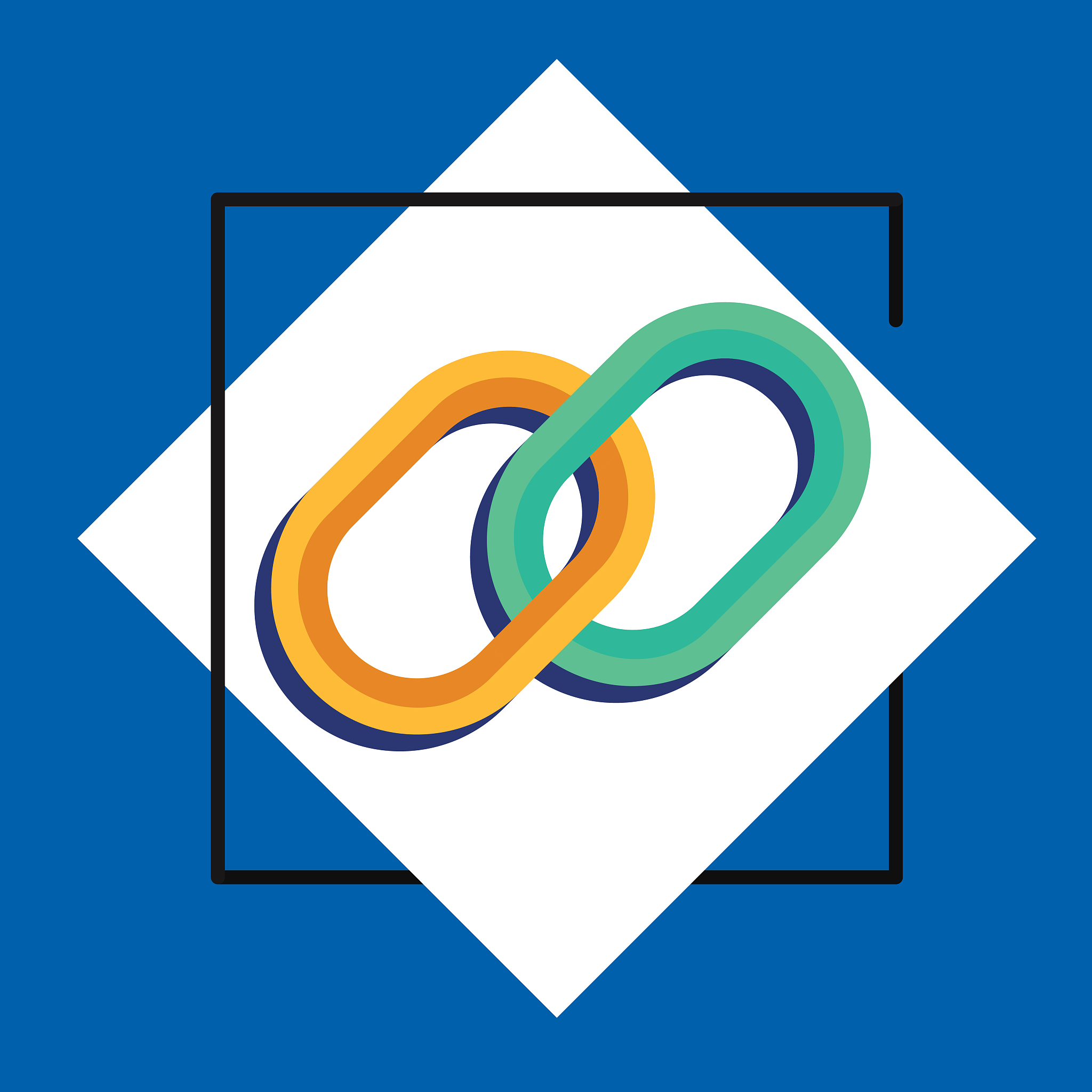 link building, link building icon - illustration