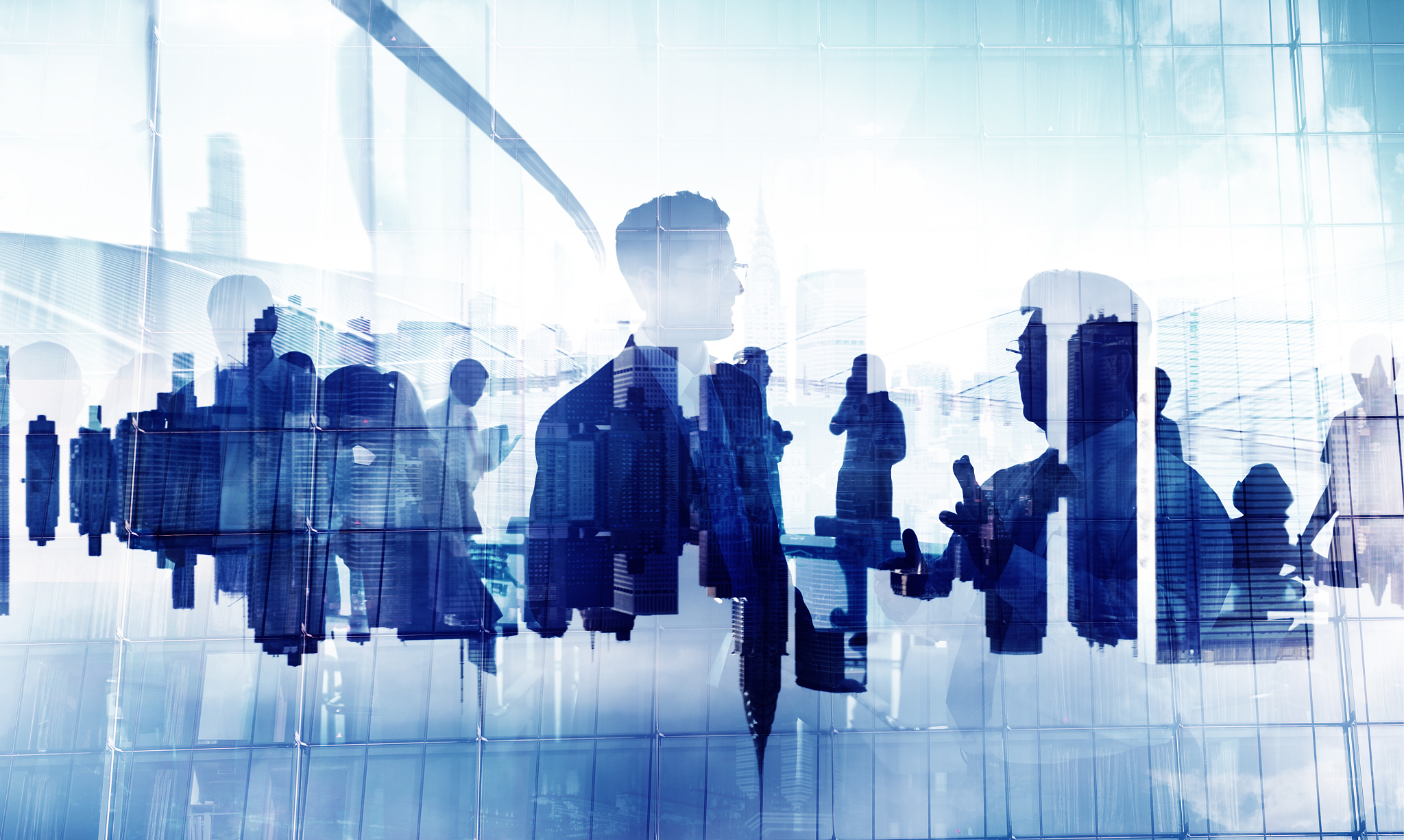 business people working and urban scene