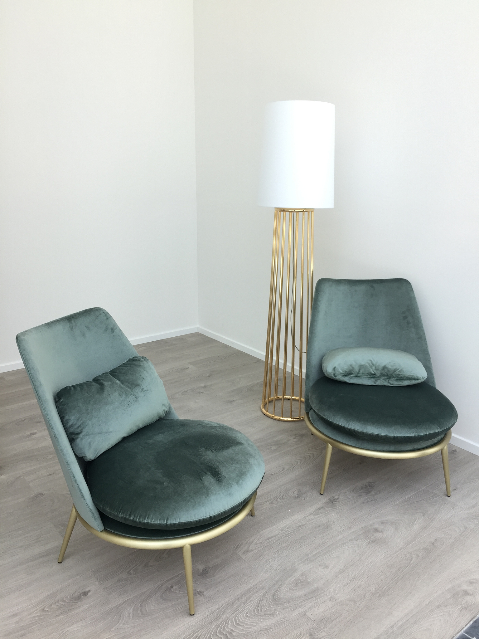 empty chairs and electric lamp at home