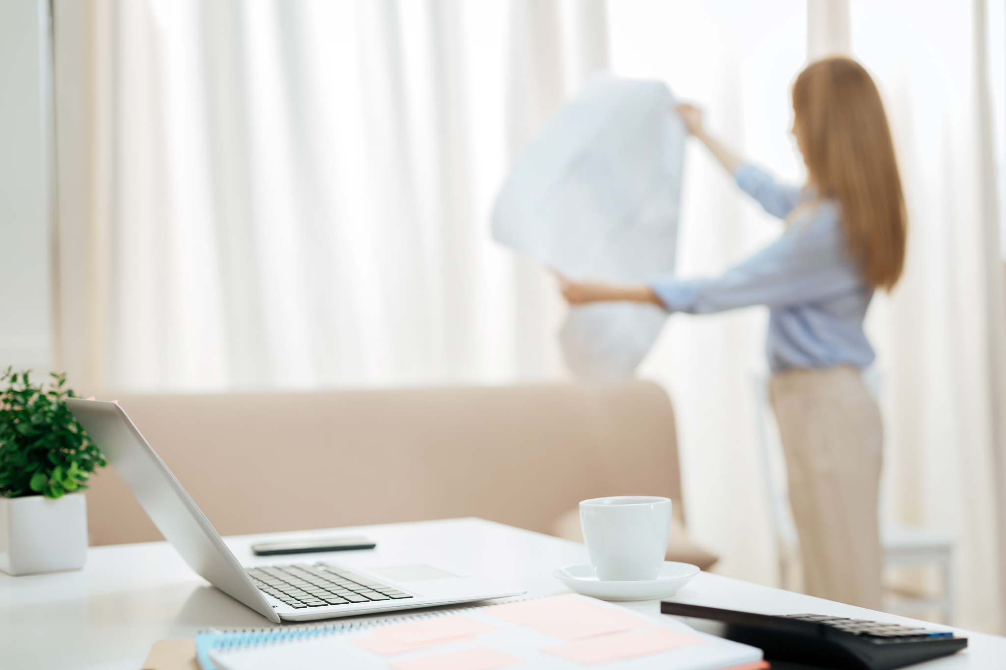 working table of a successful businesswoman