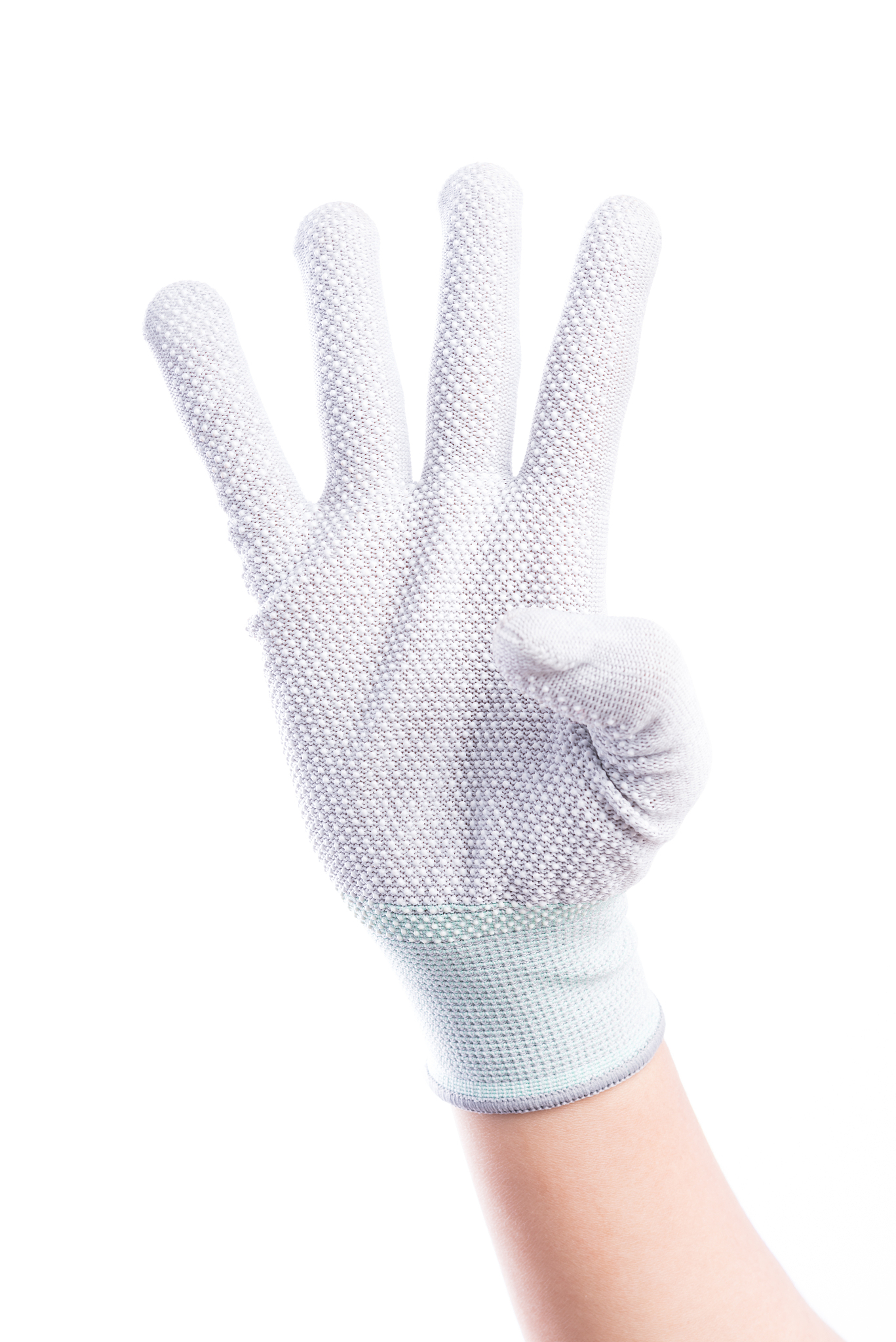 show hands four finger with cotton isolate