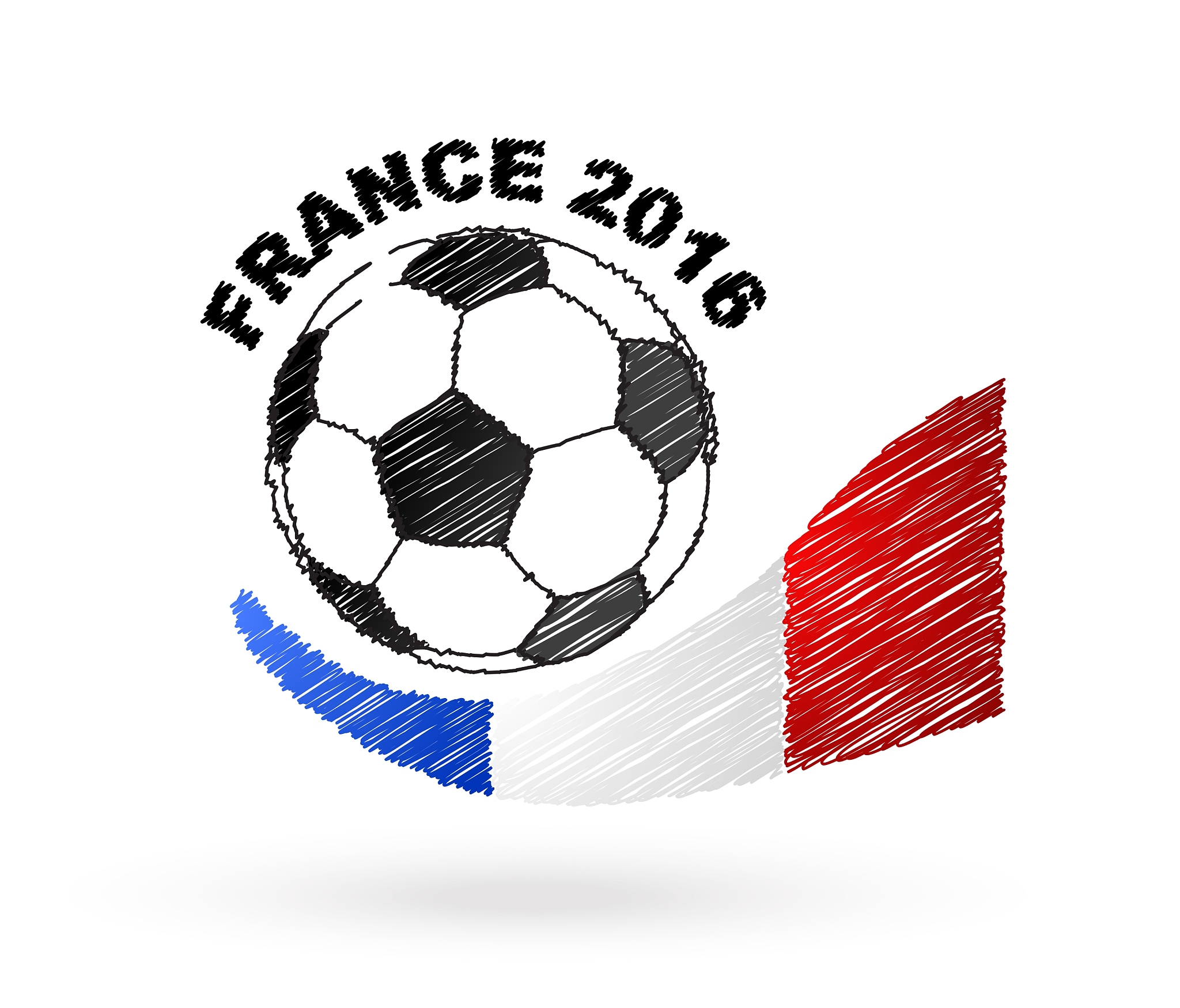 football ball with france flag scribble effect