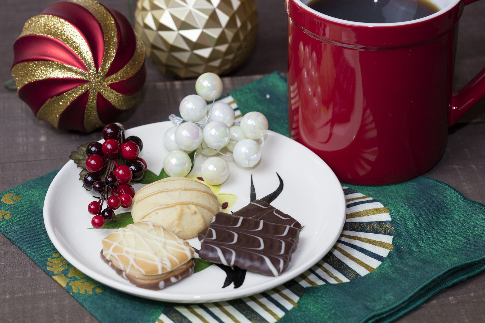 holiday cookies and coffee