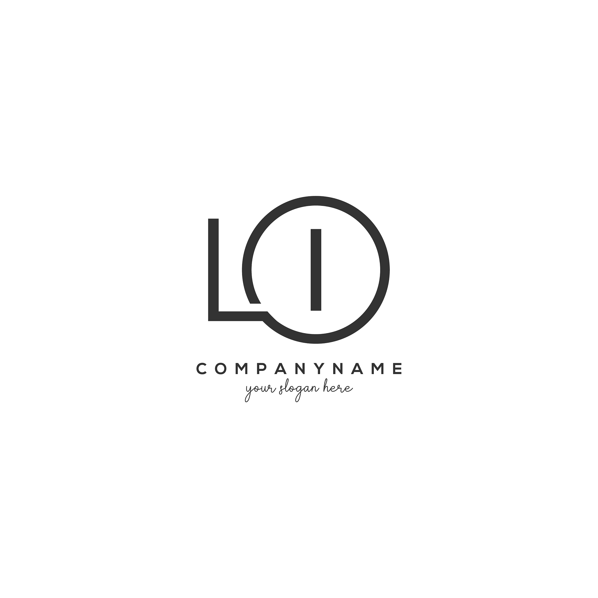 initial lil letter logo with circle template