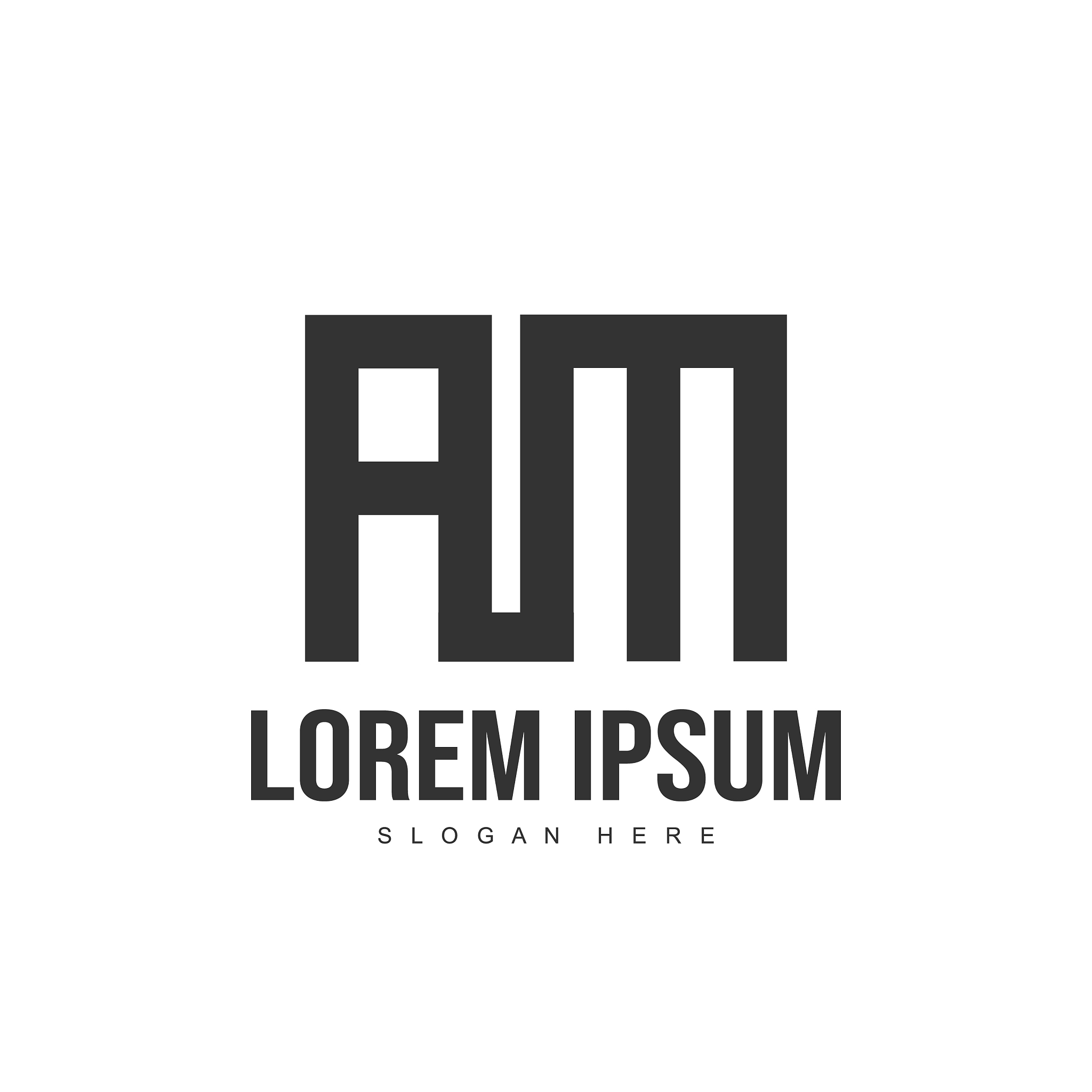 am logo template design initial letter logo design