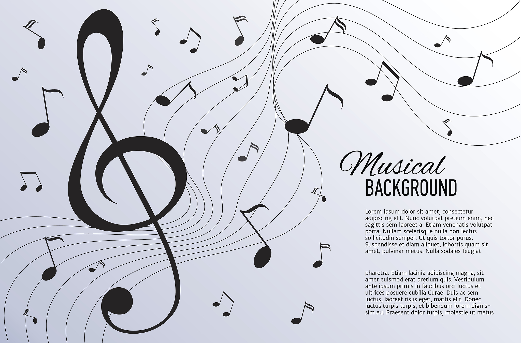 paper background with music notes.
