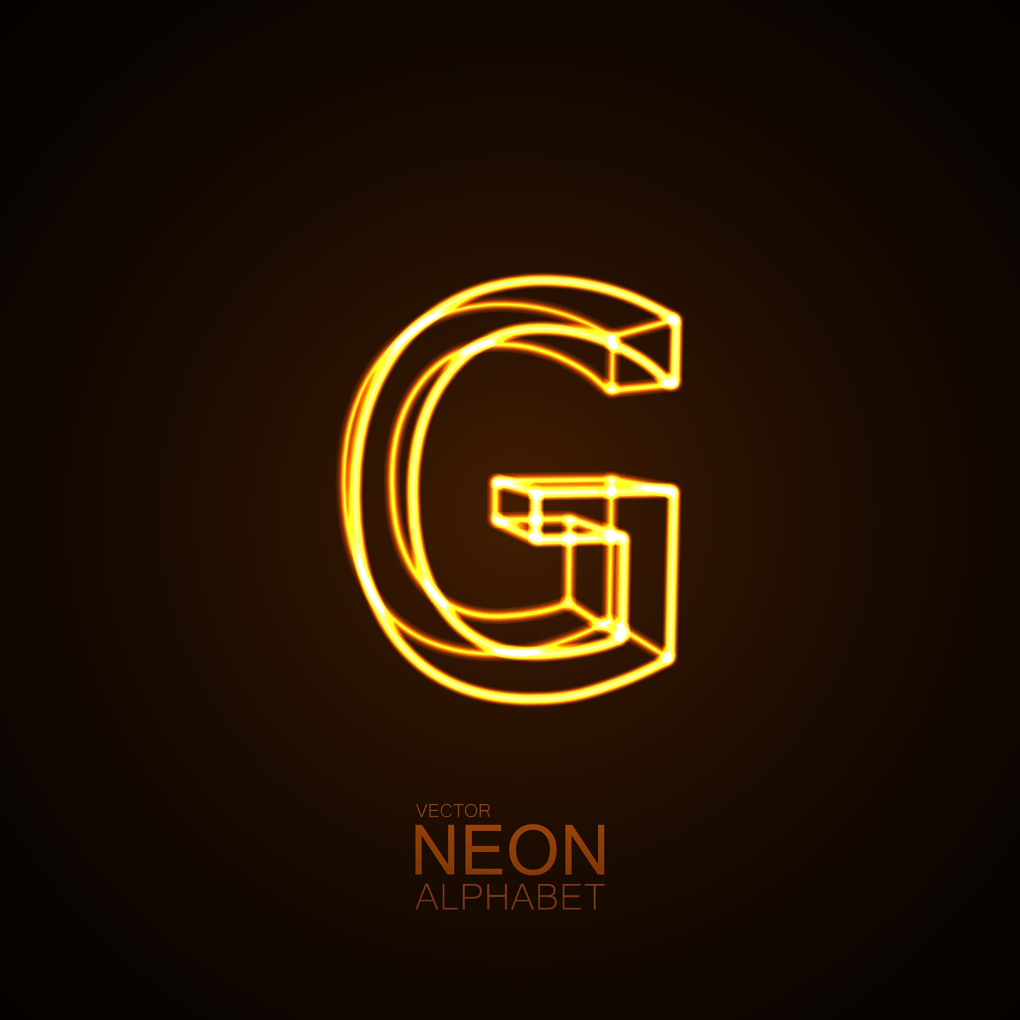 neon 3d letter g