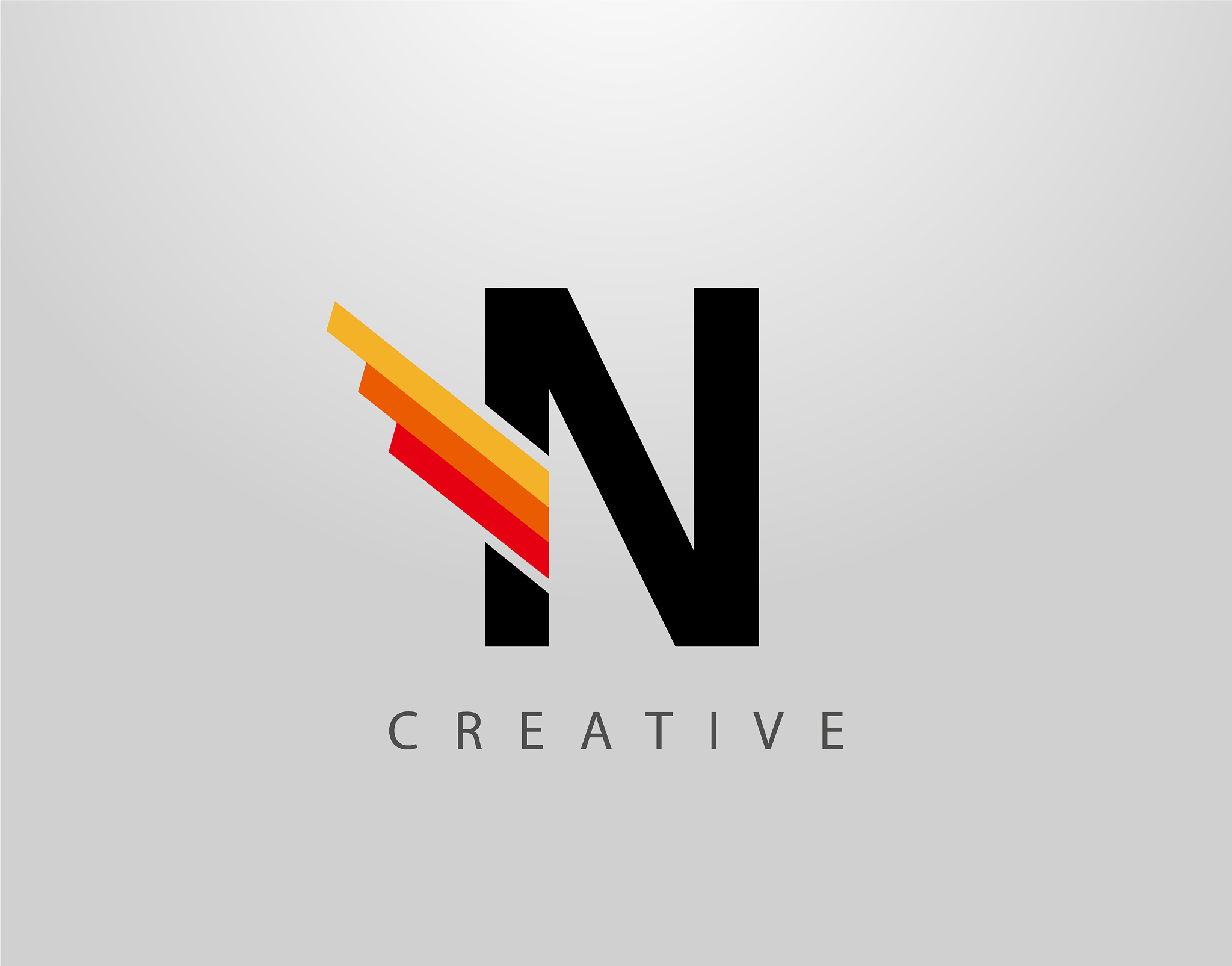 initial n monogram logo abstract wing and strip n