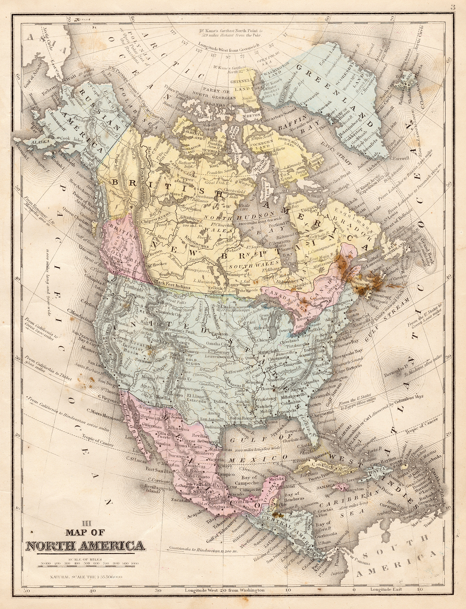 map of north america 1867