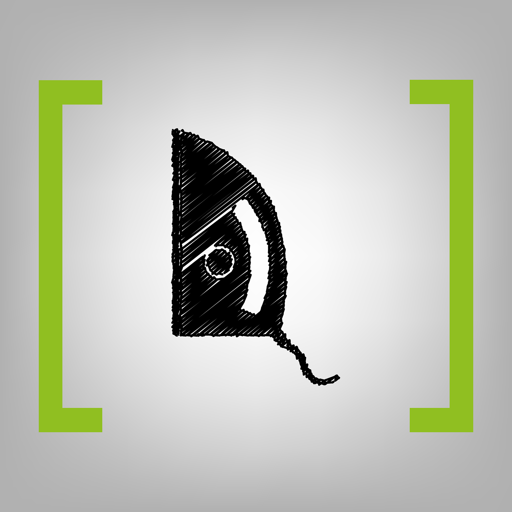 iron sign black scribble icon in citron