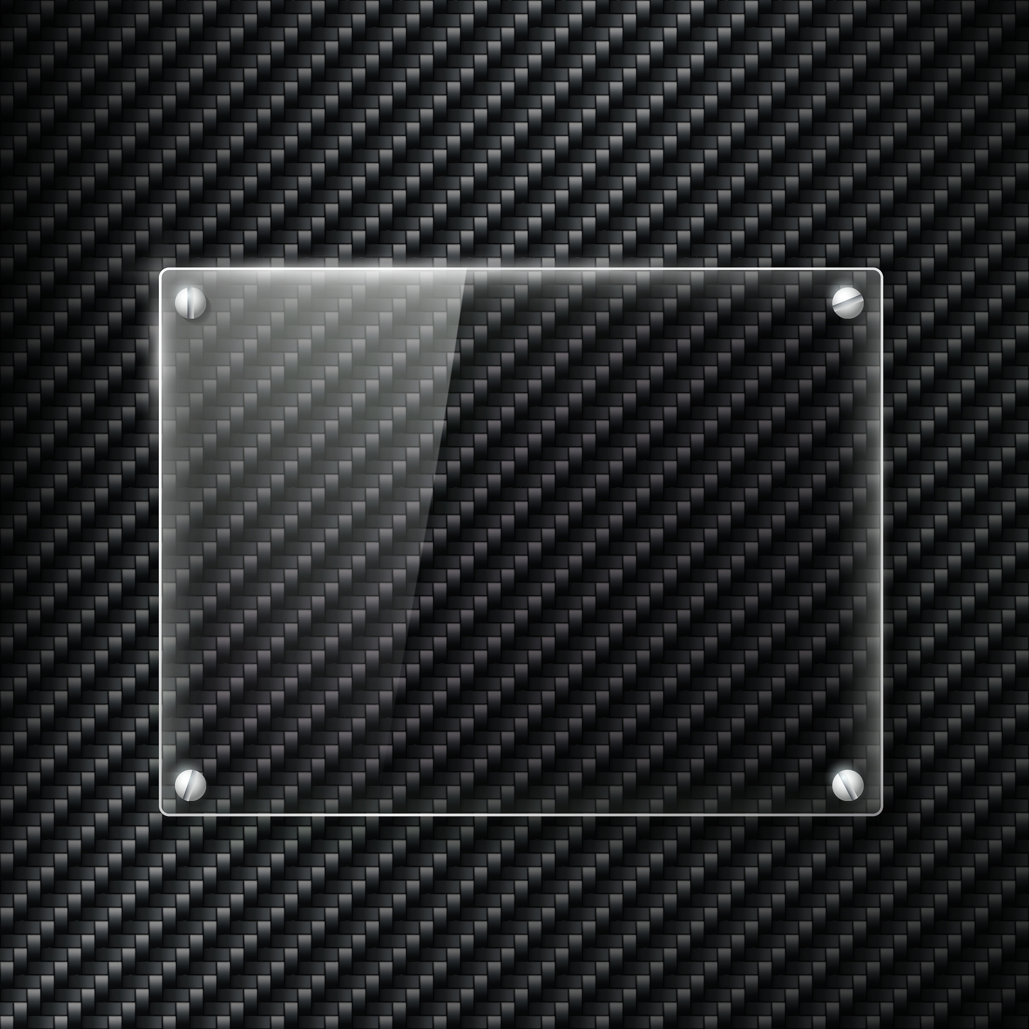 glass signboard on the surface of carbon fiber