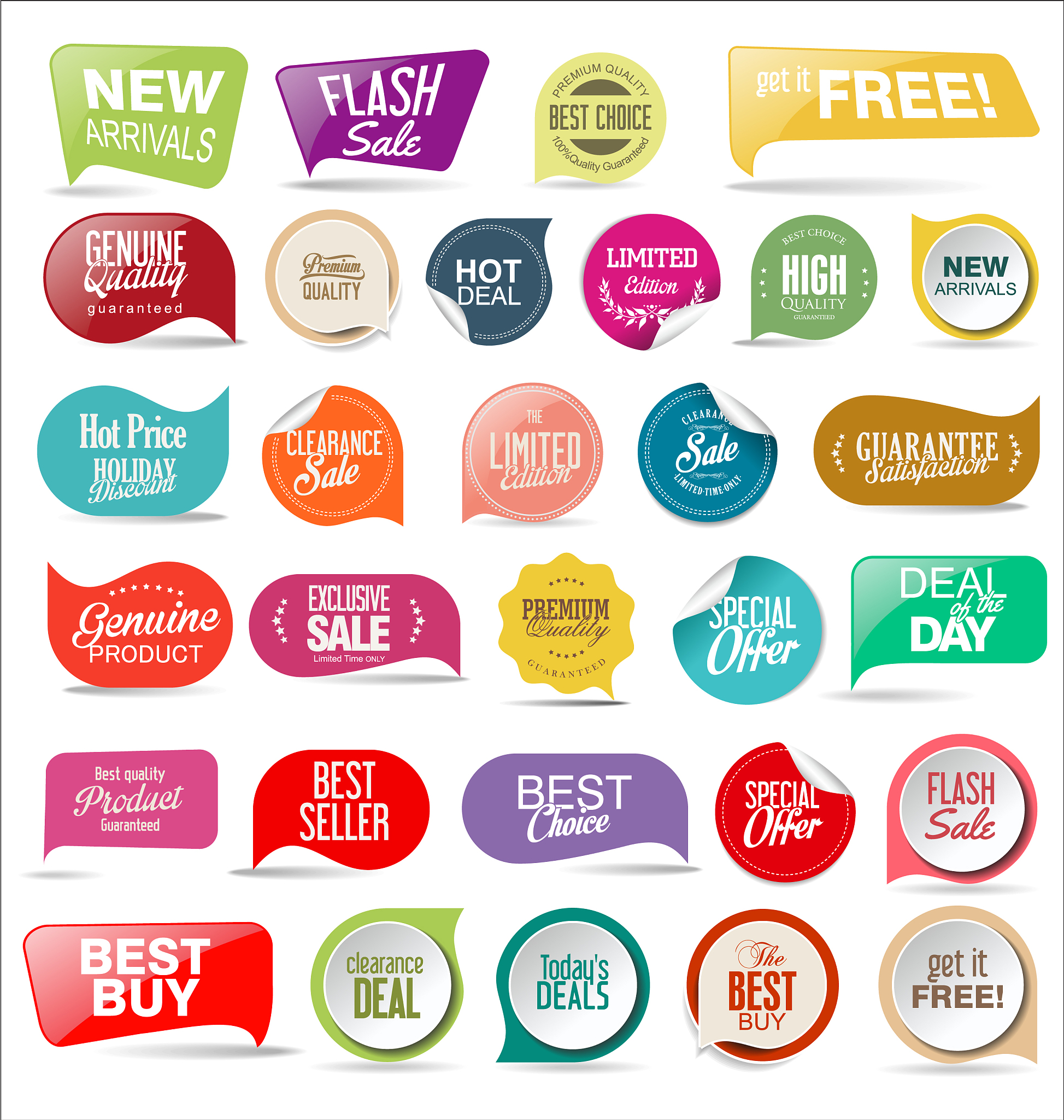 modern sale stickers collection
