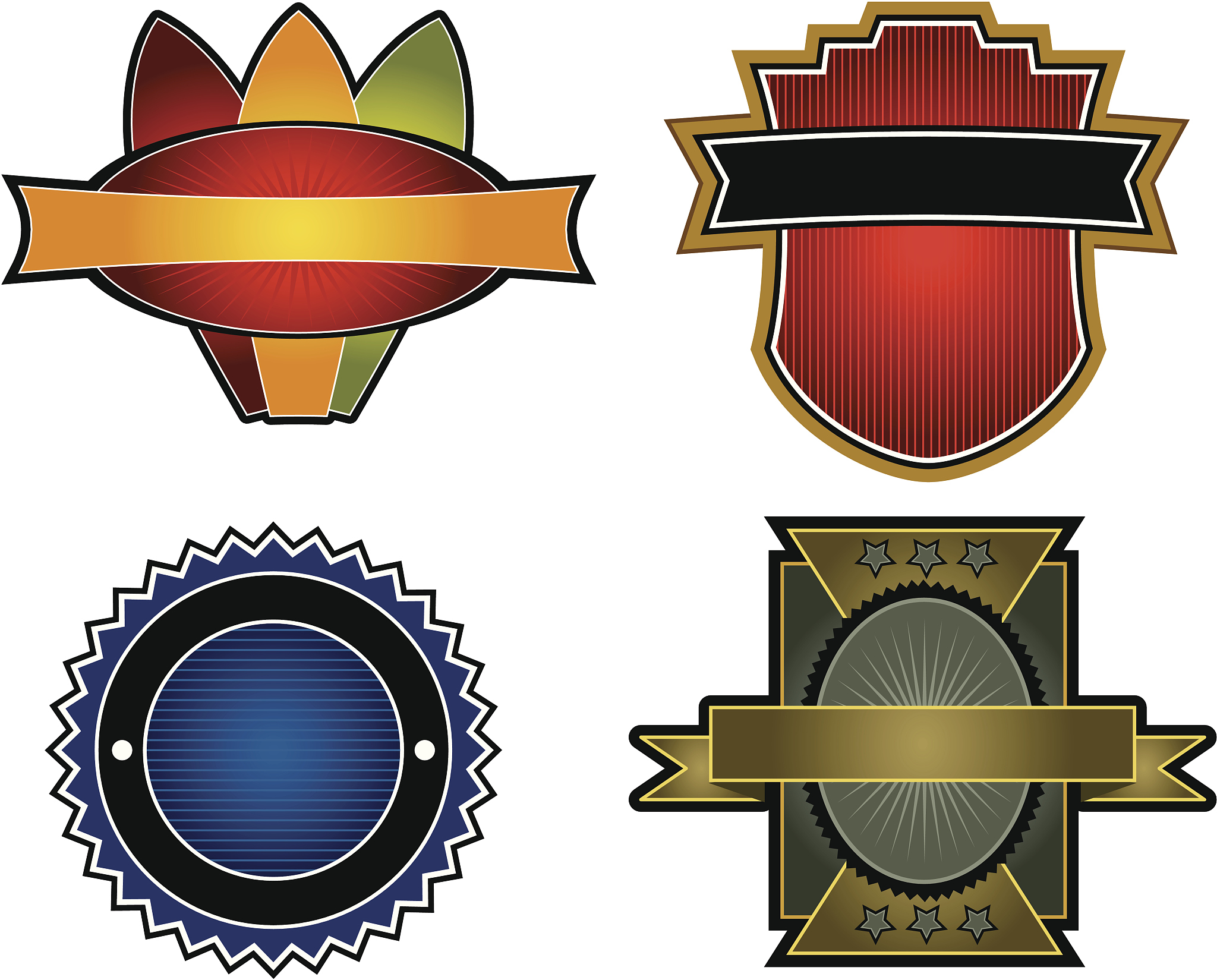 set of 4 crests & emblems