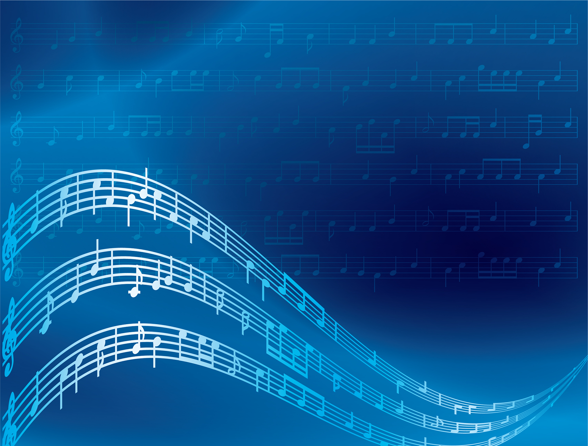 music notes - blue abstract background
