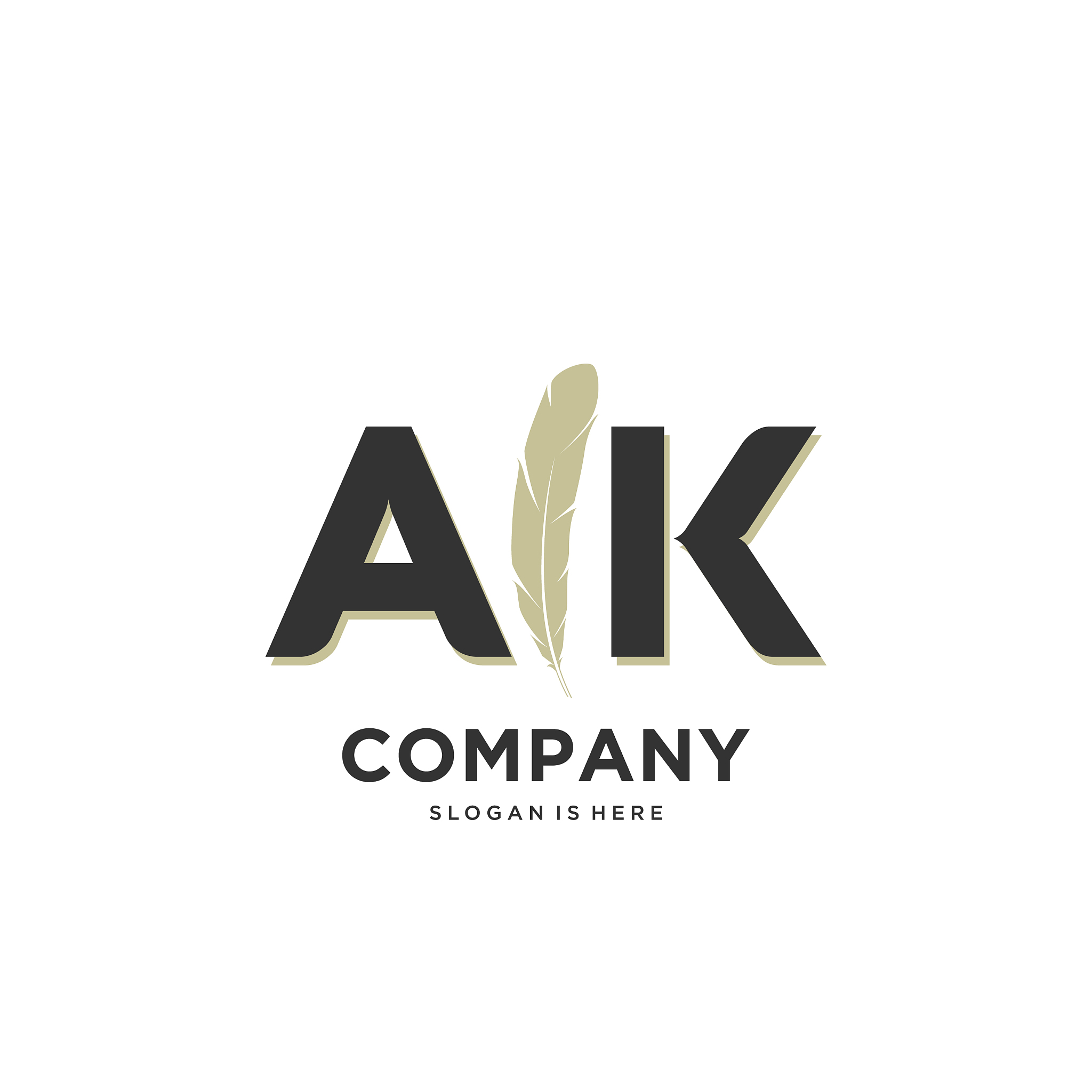 initial ak letter unique attractive creative