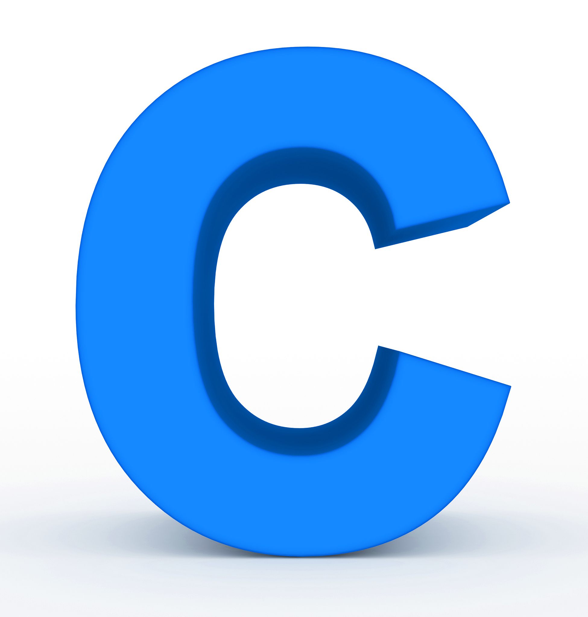 letter c 3d blue isolated on white