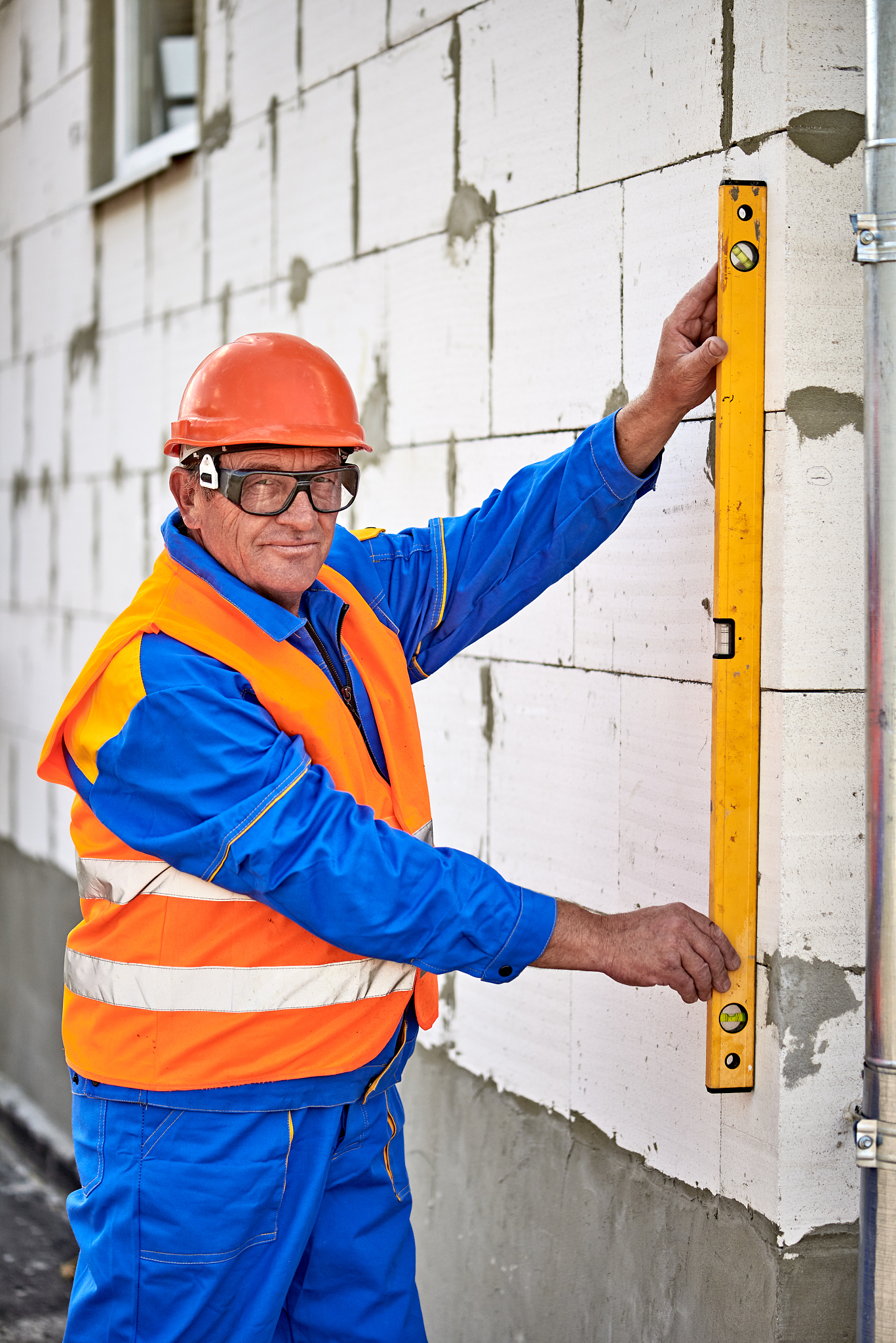cheerful construction worker