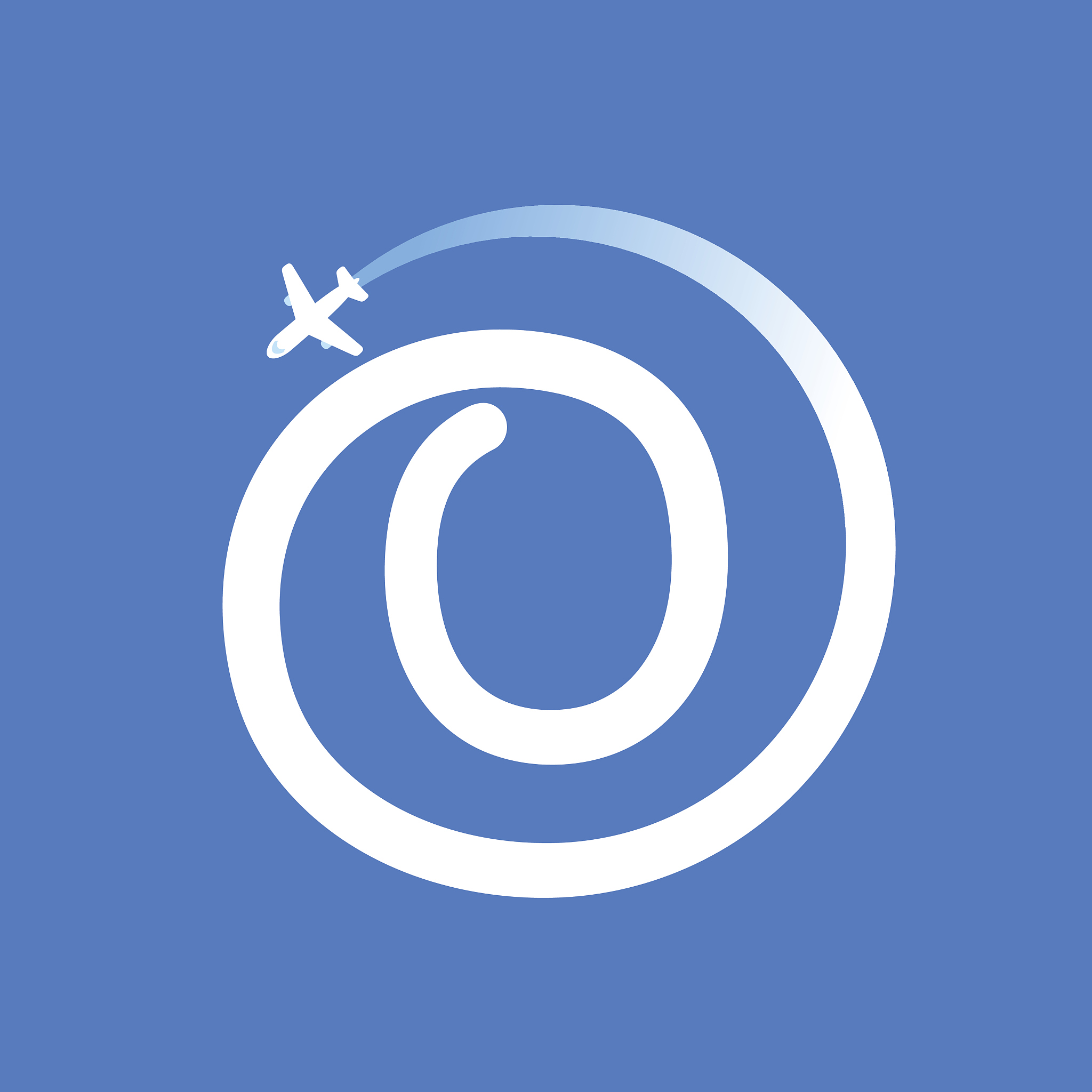 number zero icon with airline and plane.