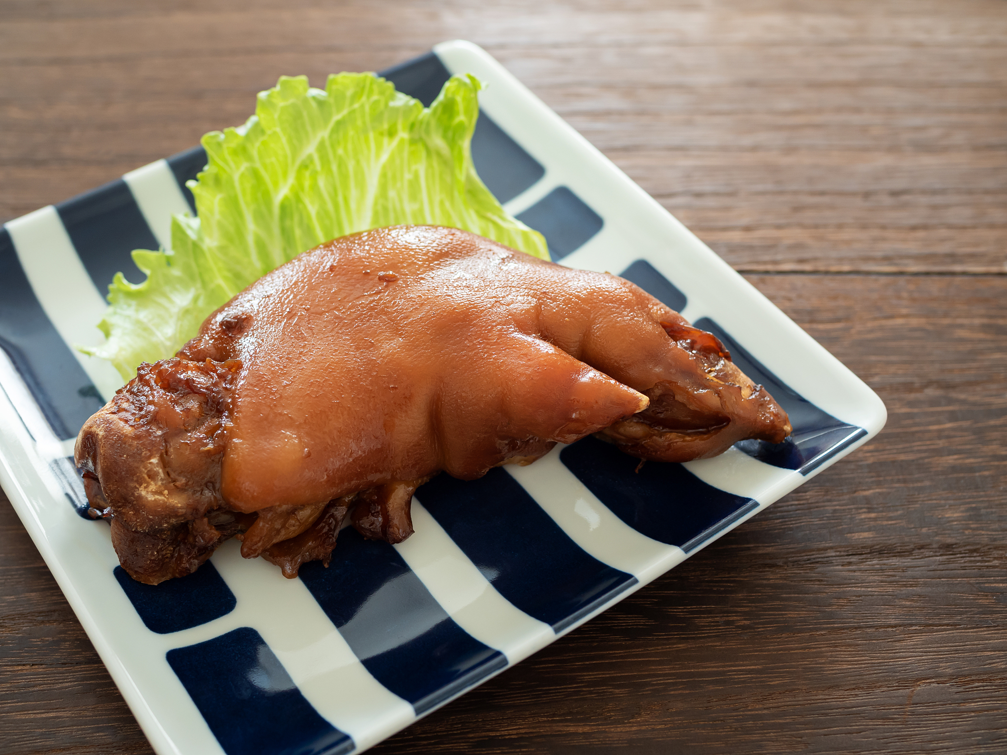 braised pig's trotter on plate