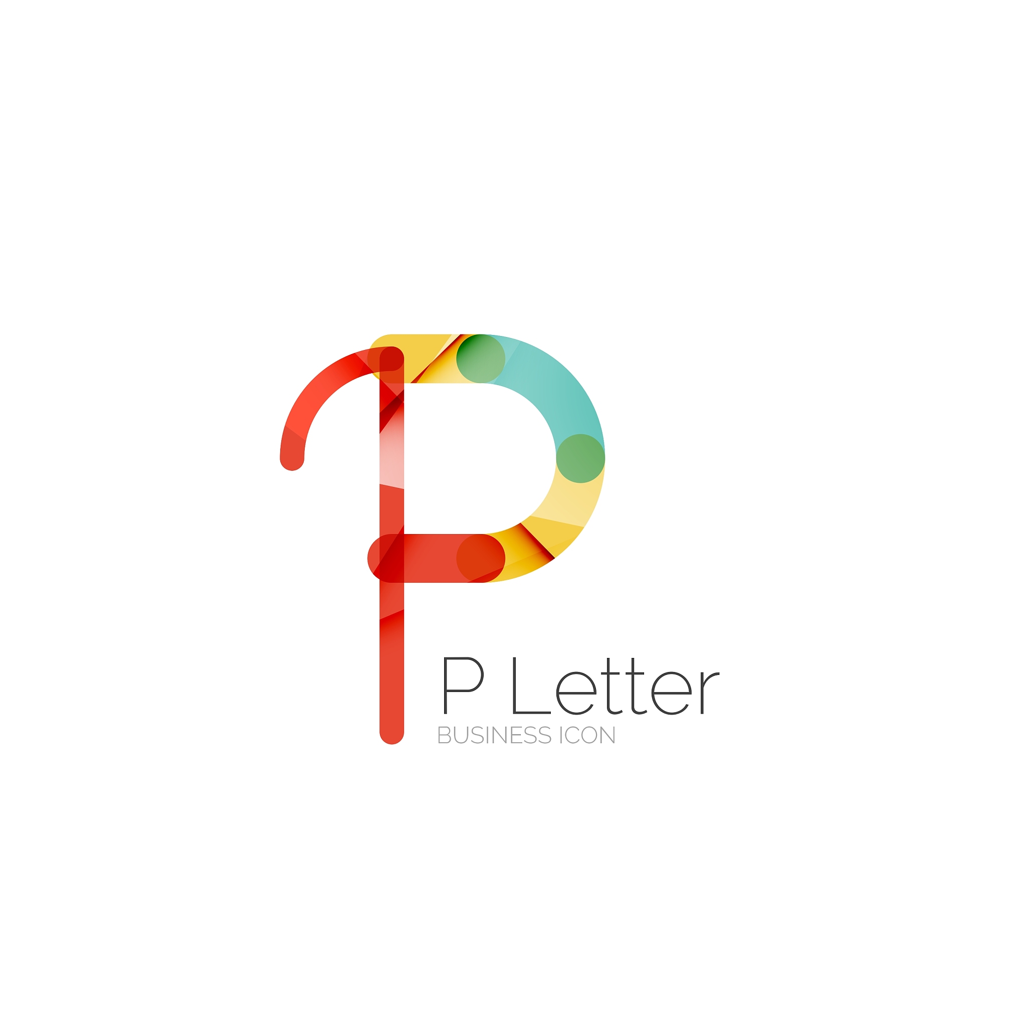minimal p font or letter logo design