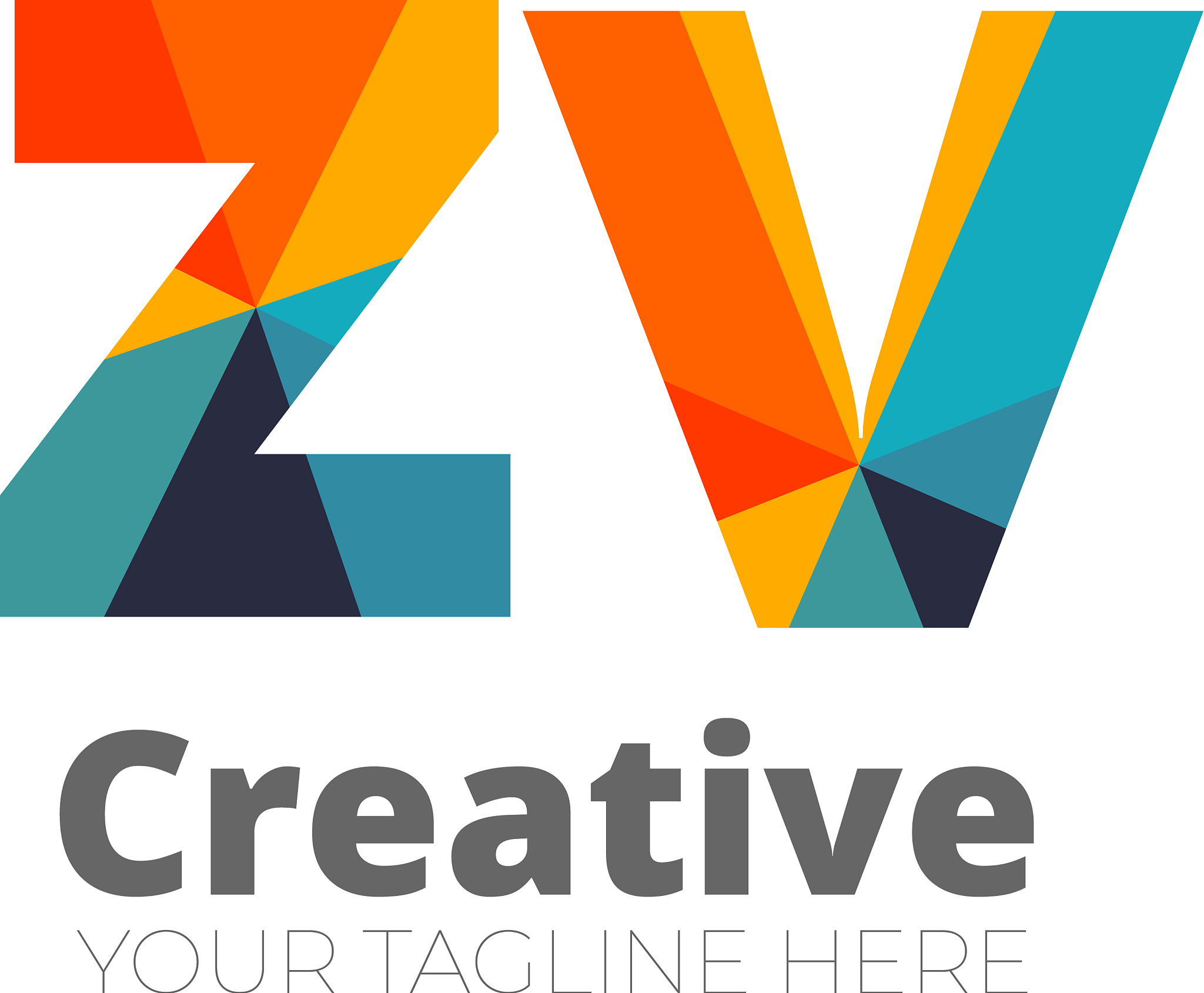initial letter rounded design logo - elements