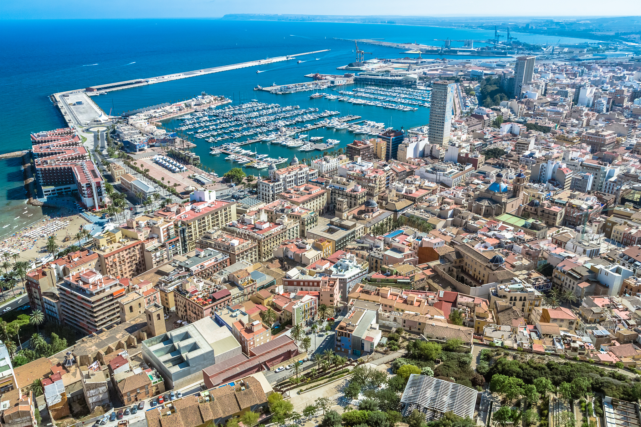 aerial view over alicante
