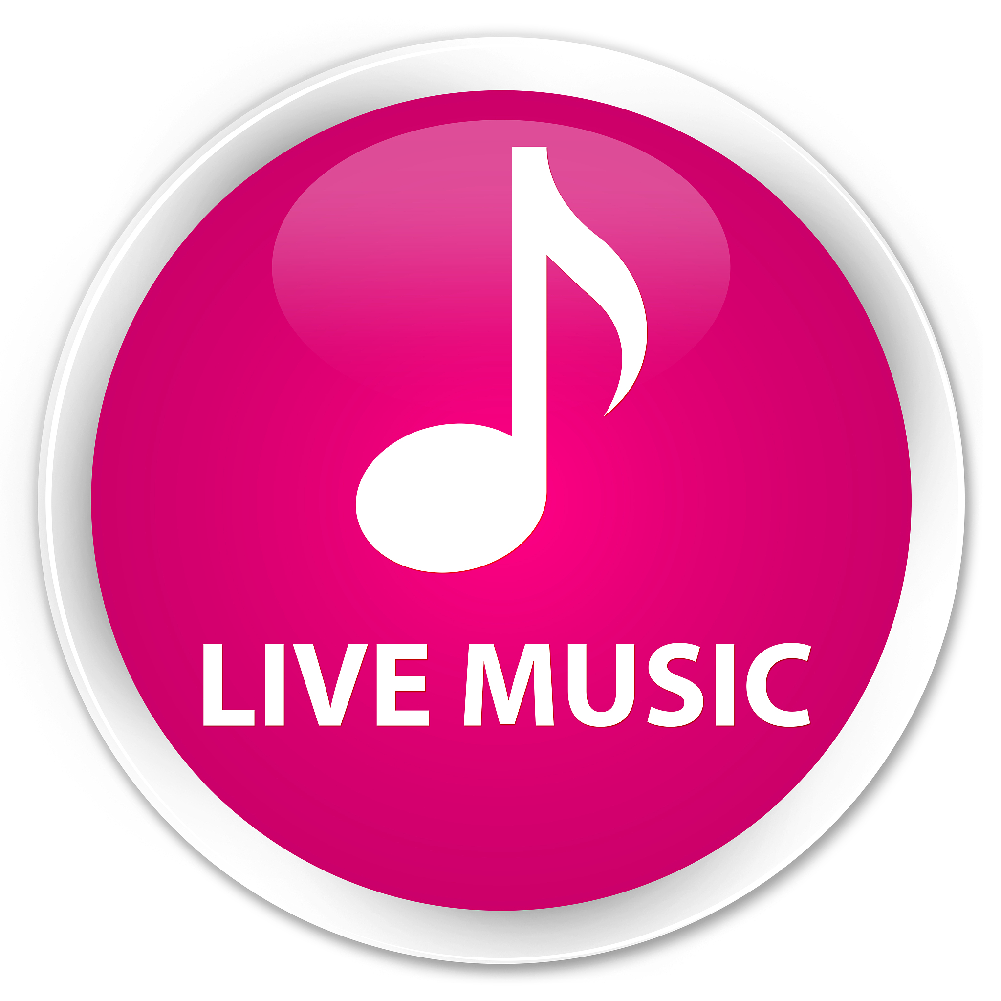 live music premium pink round button