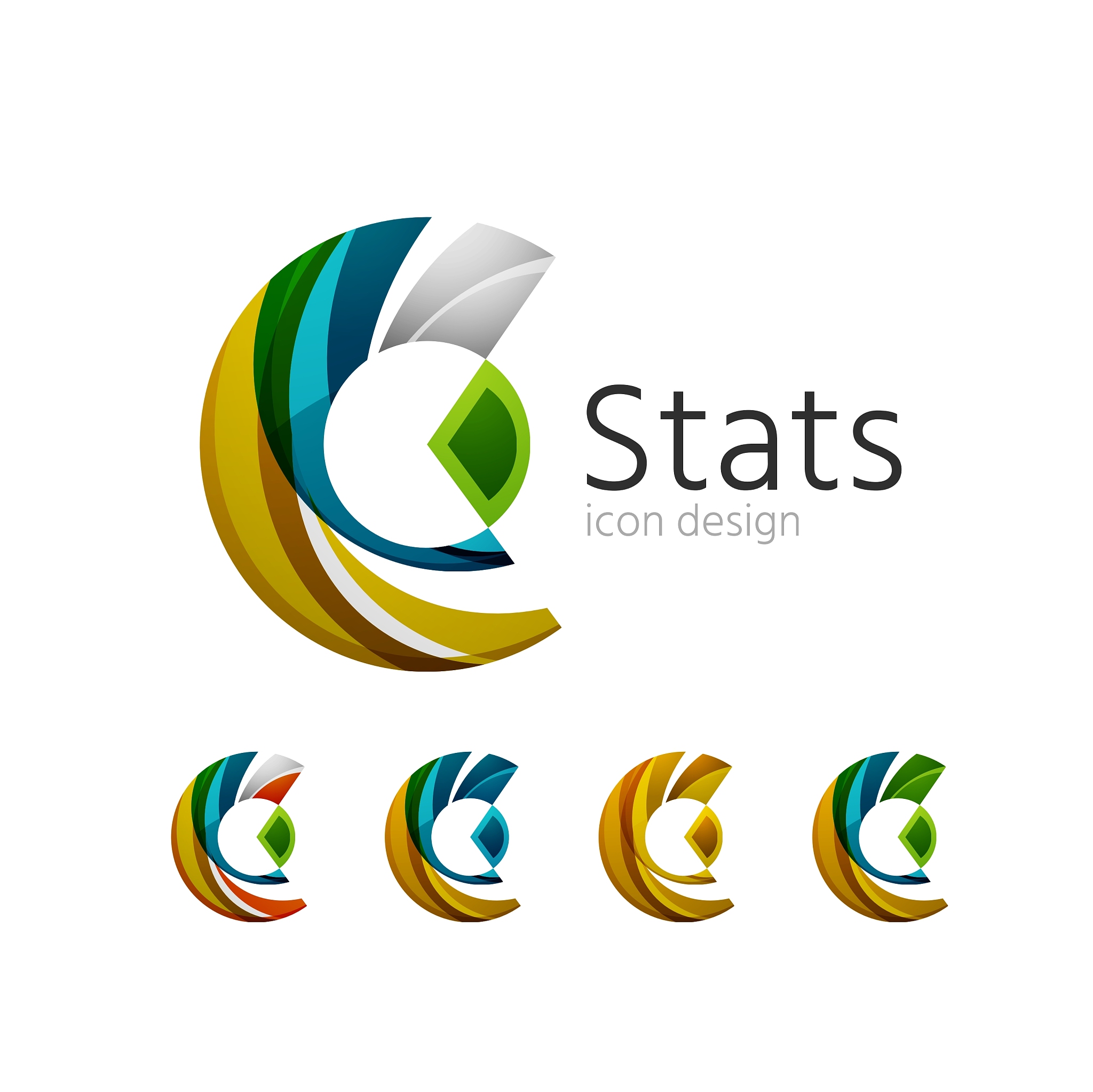 statistics company logo set