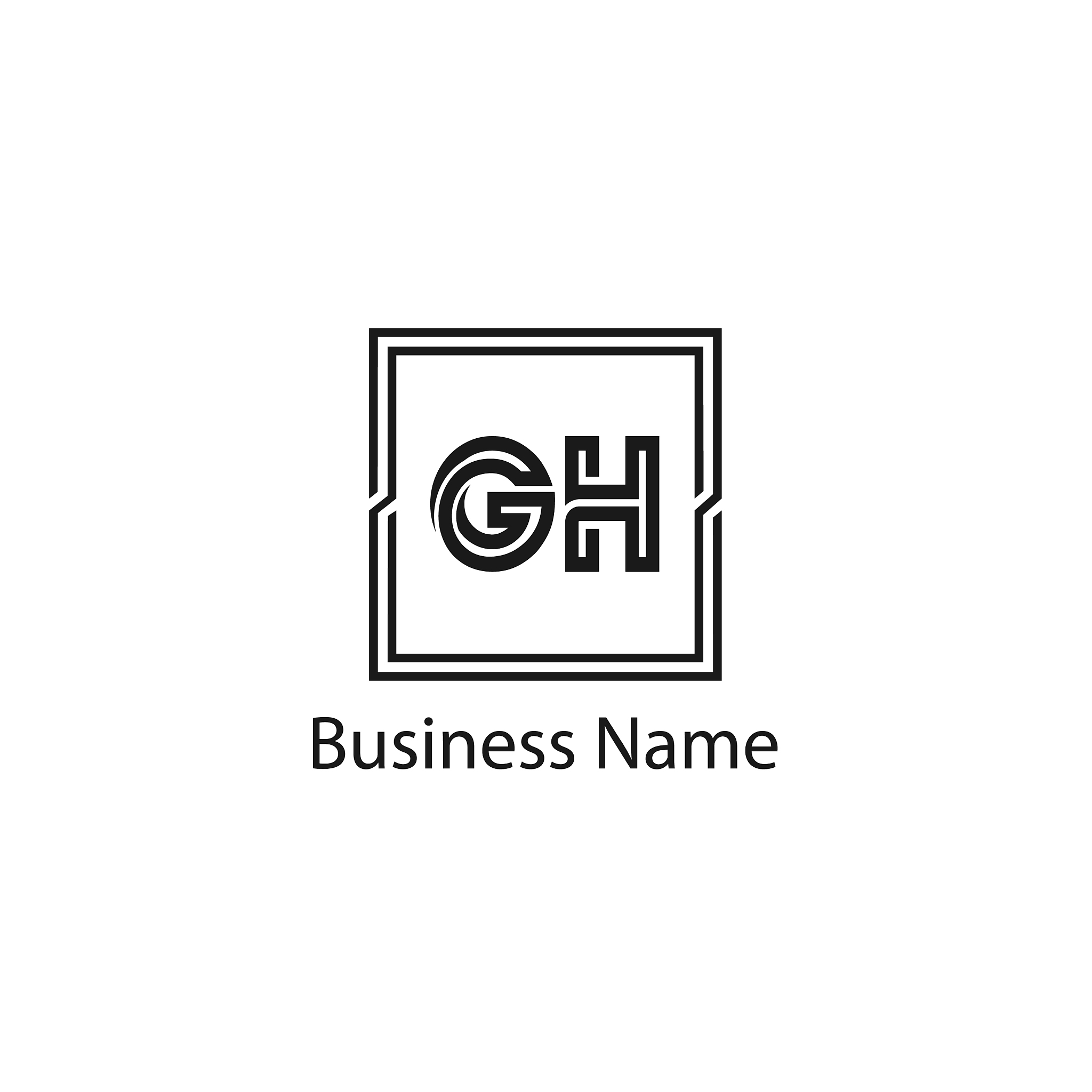 initial letter gh logo template design